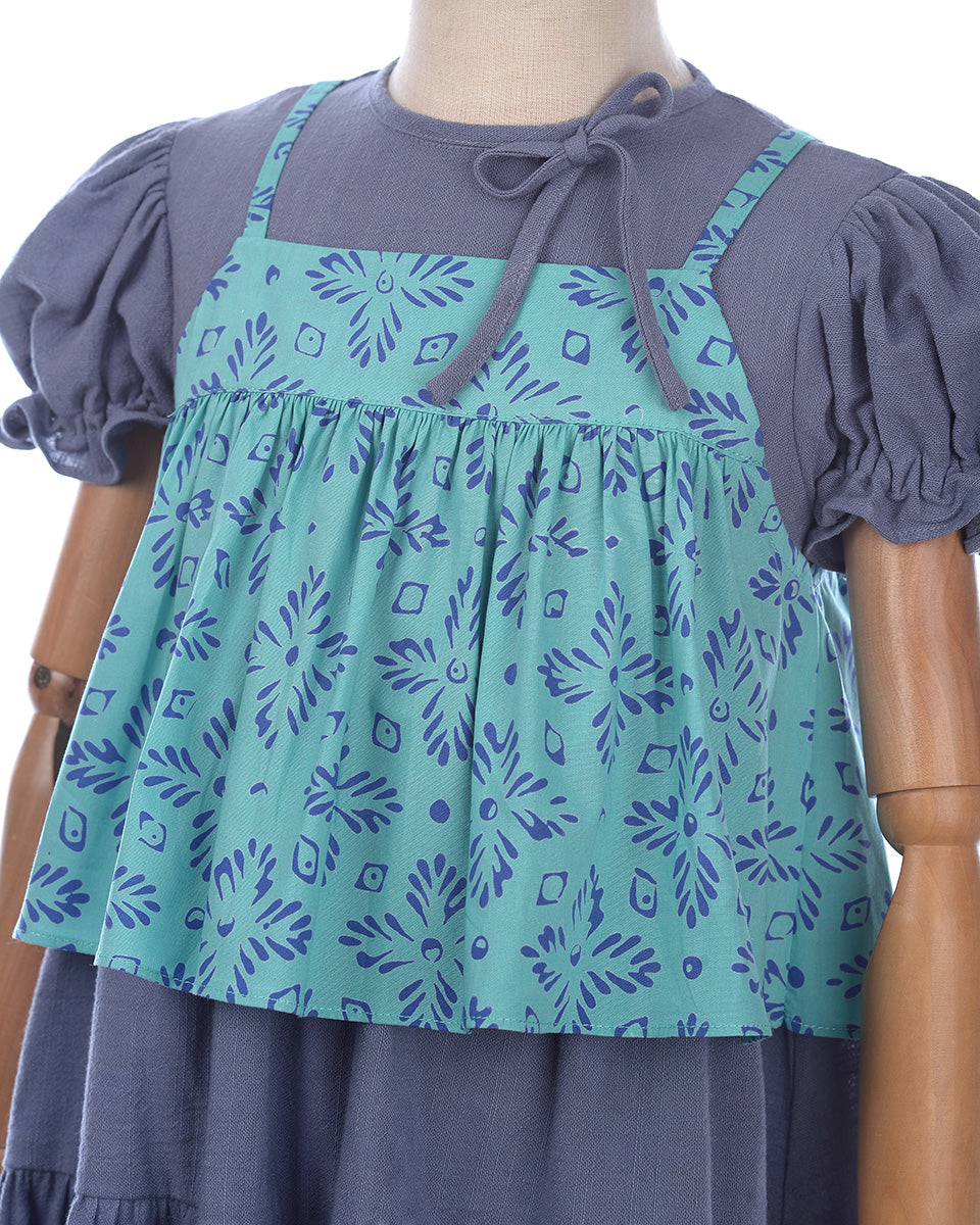 Merona Batik Set Dress in Aqua Slate