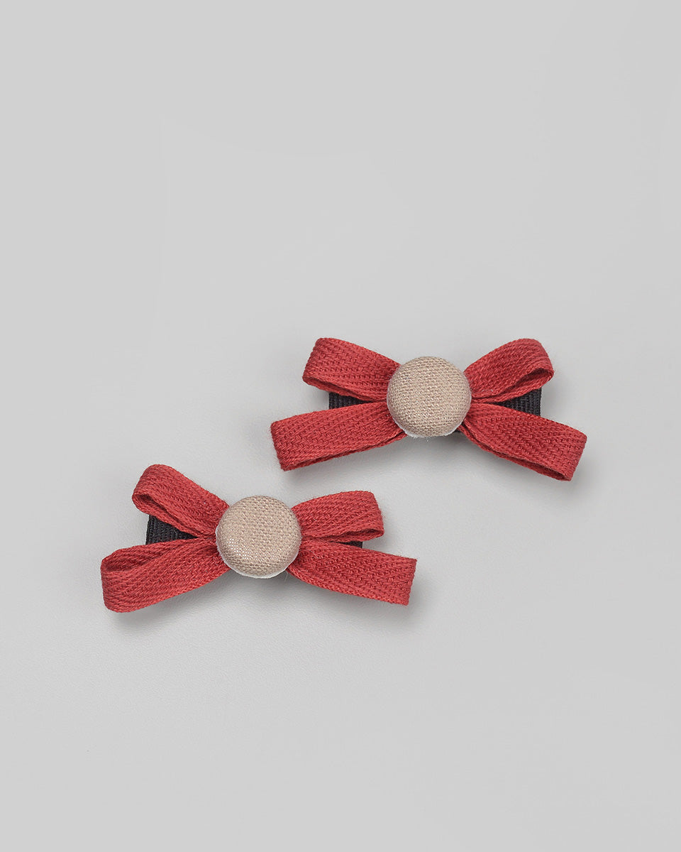 Mulia Bow Hairpin in Red