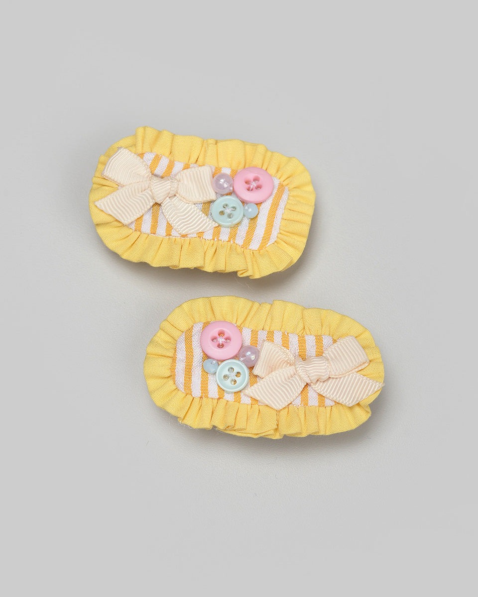 Clam Stripe Hairpin in Yellow