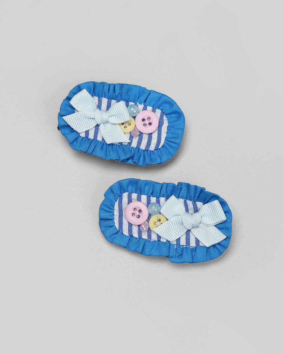 Clam Stripe Hairpin in Blue