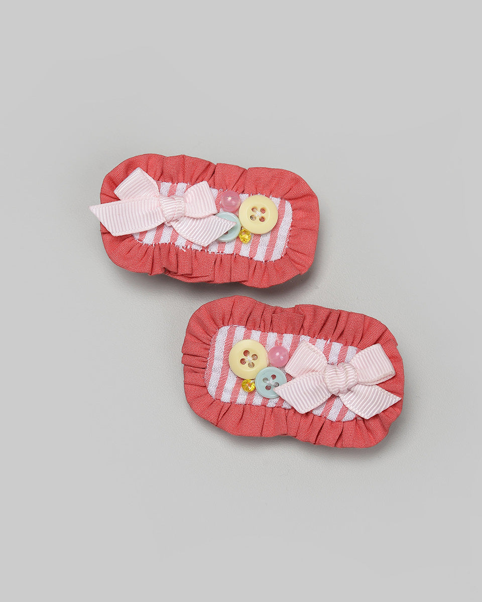 Clam Stripe Hairpin in Pink