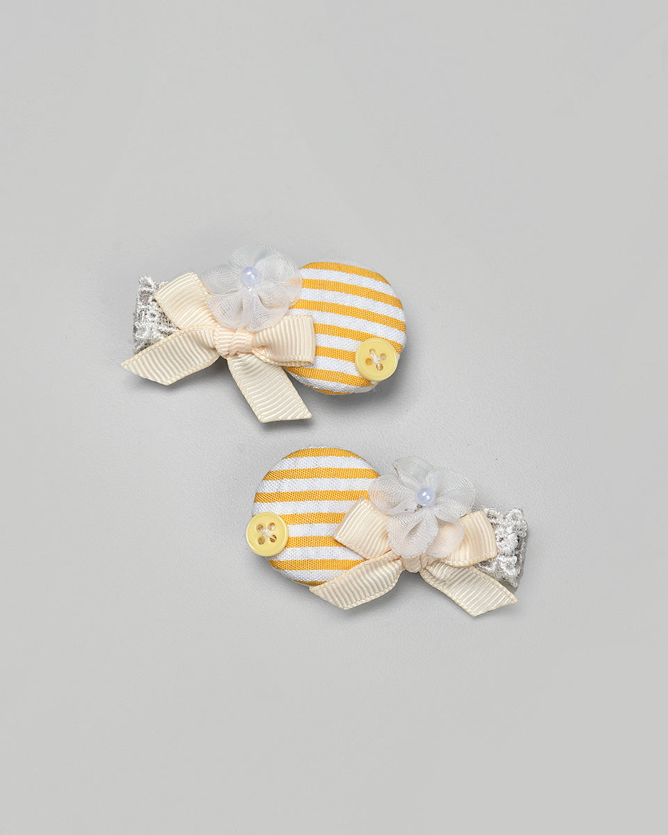 Sunny Buttons Hairpin in Yellow