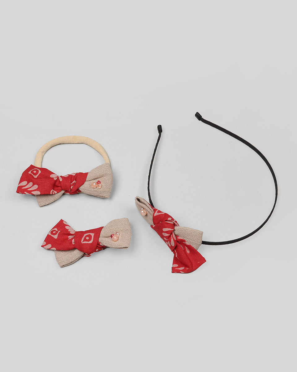 Molek Bow Hairpin in Red