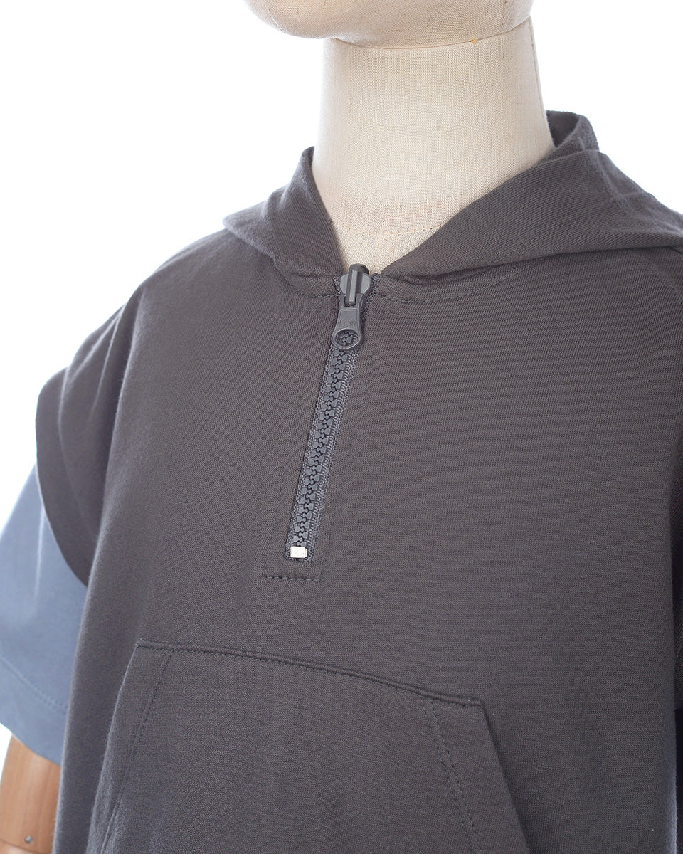 Toffee Twist Hoodie Tee in Charcoal