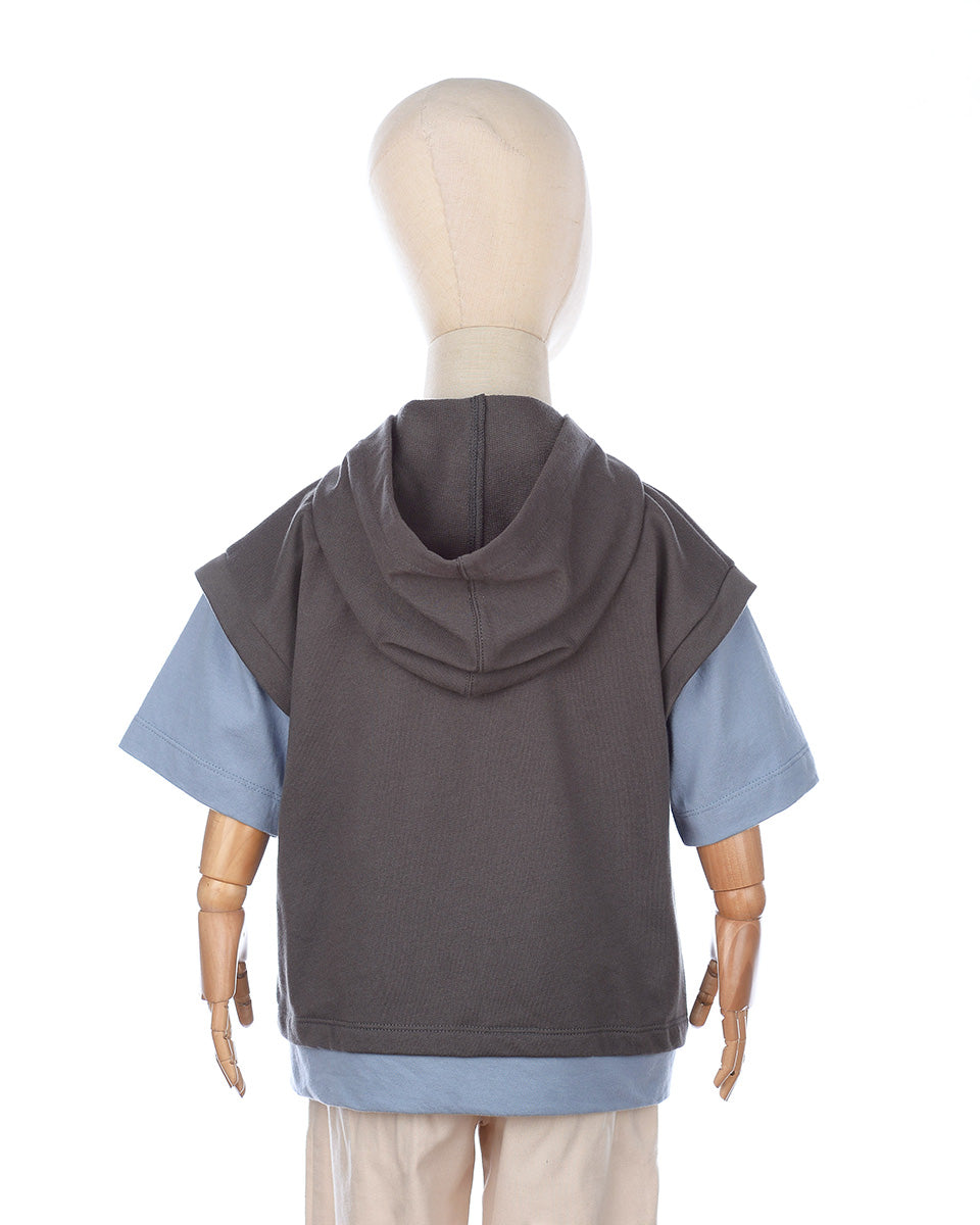 Toffee Twist Hoodie Tee in Charcoal