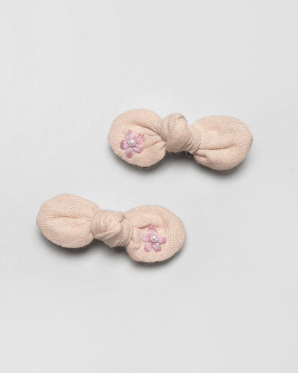 Mallow Mia Mini Knot Hairpin in Pink Rose