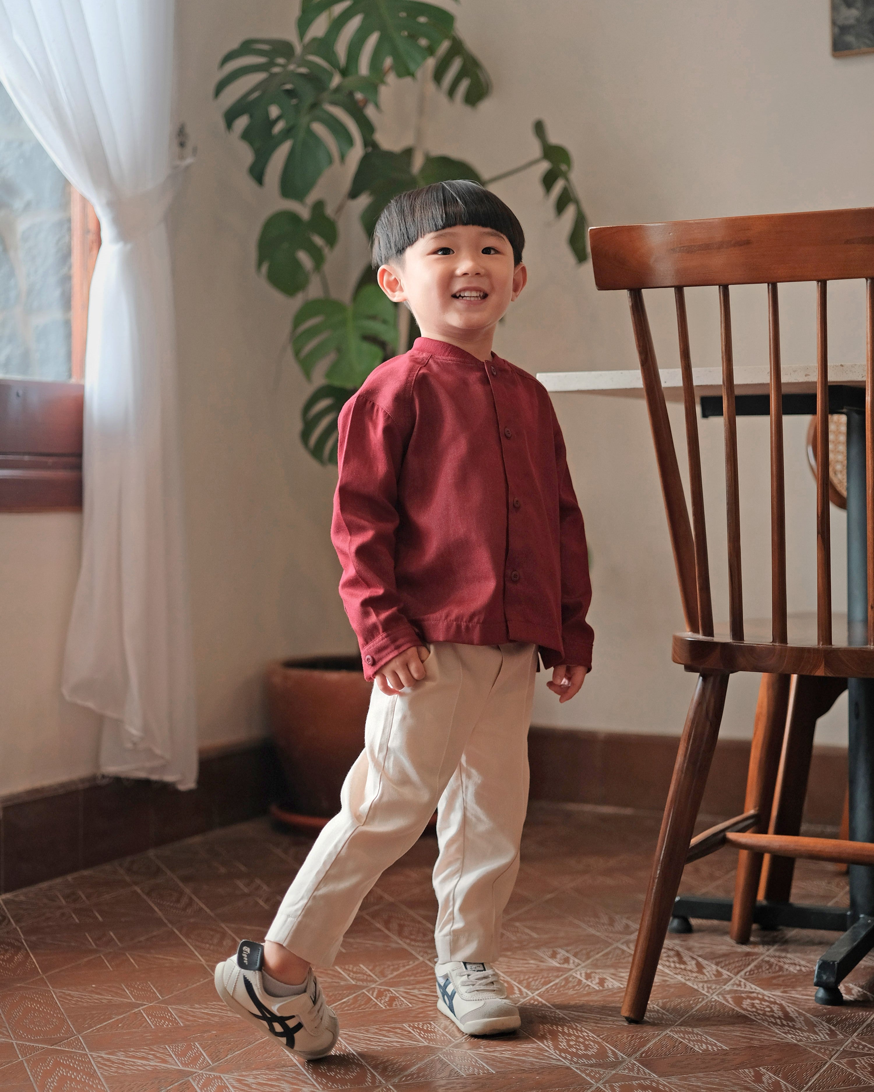 Crimson Boy Shirt in Maroon