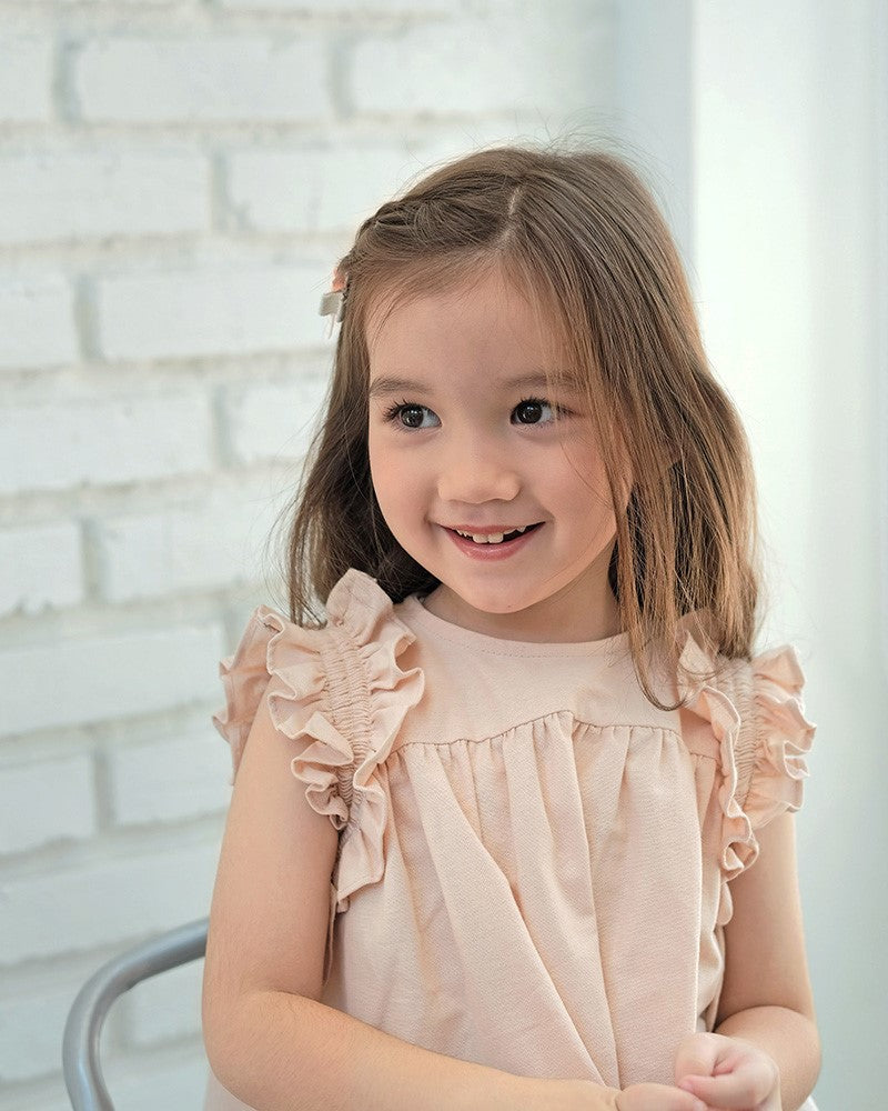 Candybella Ruffle Blouse in Vanilla Rose