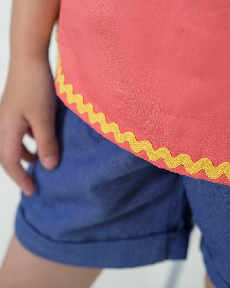 Sandy Ruffles Short in Denim