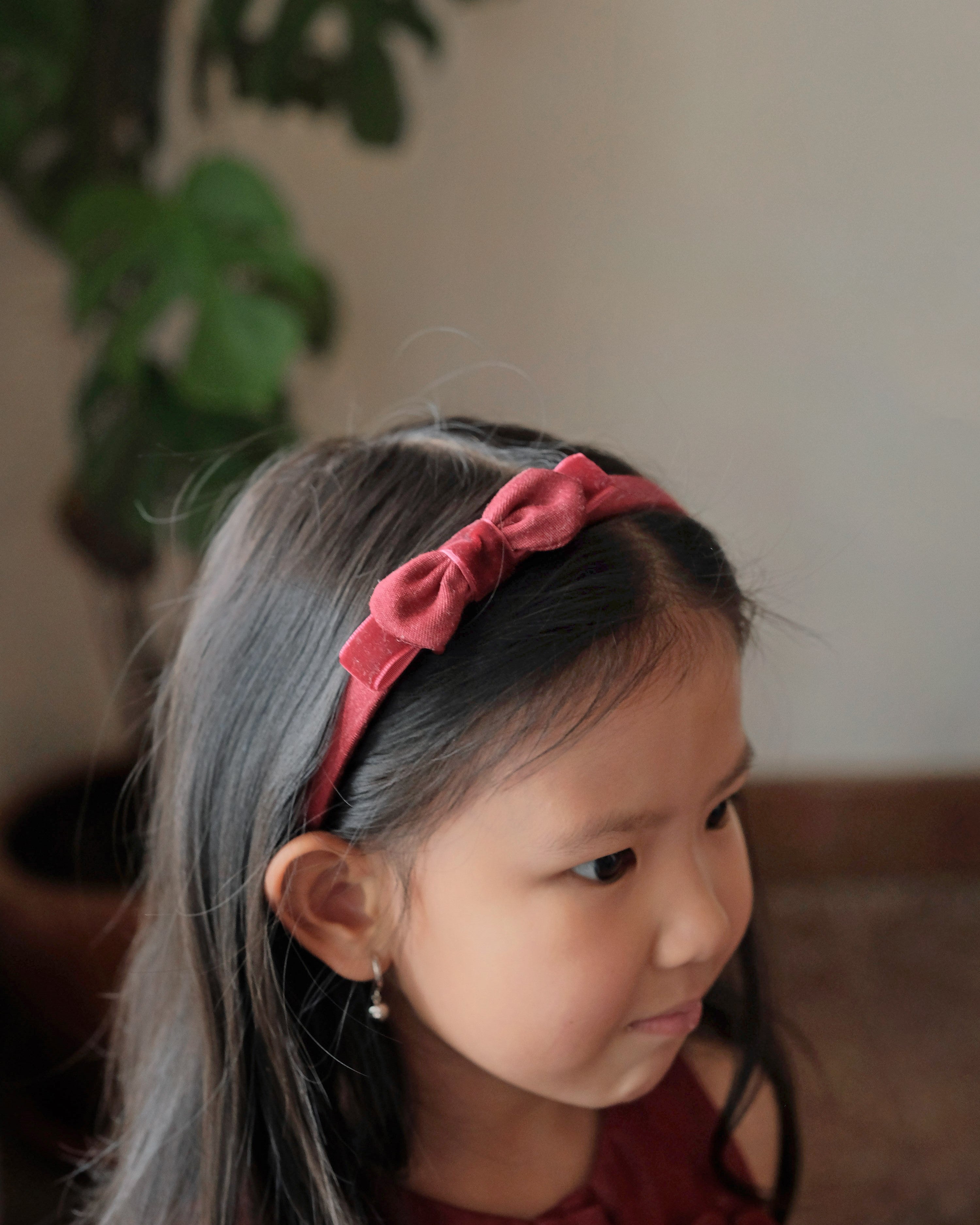 Noelle Bow Headband in Red