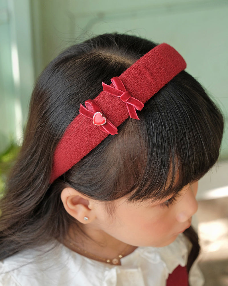 Patrice Tweed Headband in Red