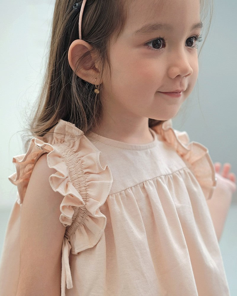 Candybella Ruffle Blouse in Vanilla Rose