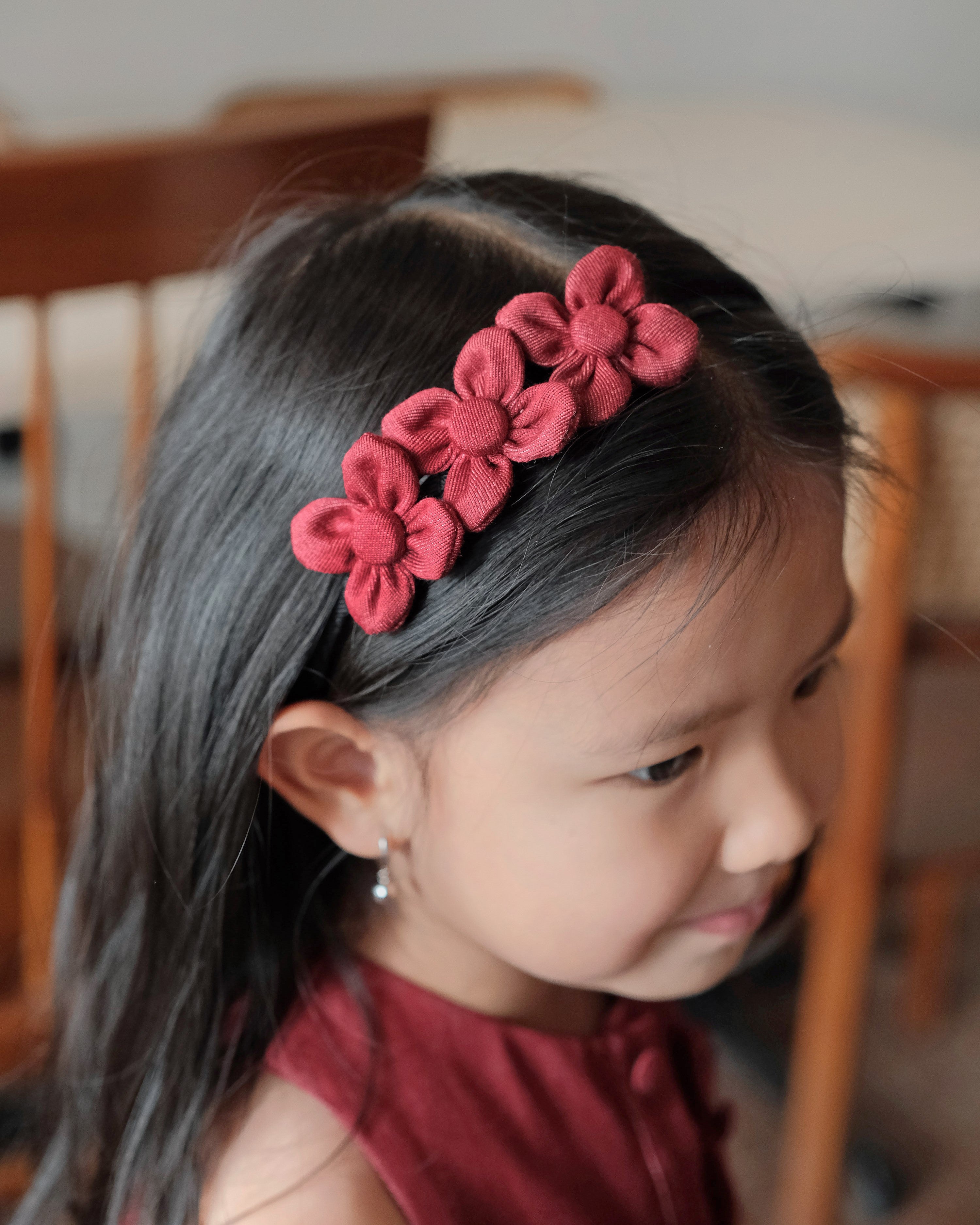 Tinsley Flowers Headband in Red