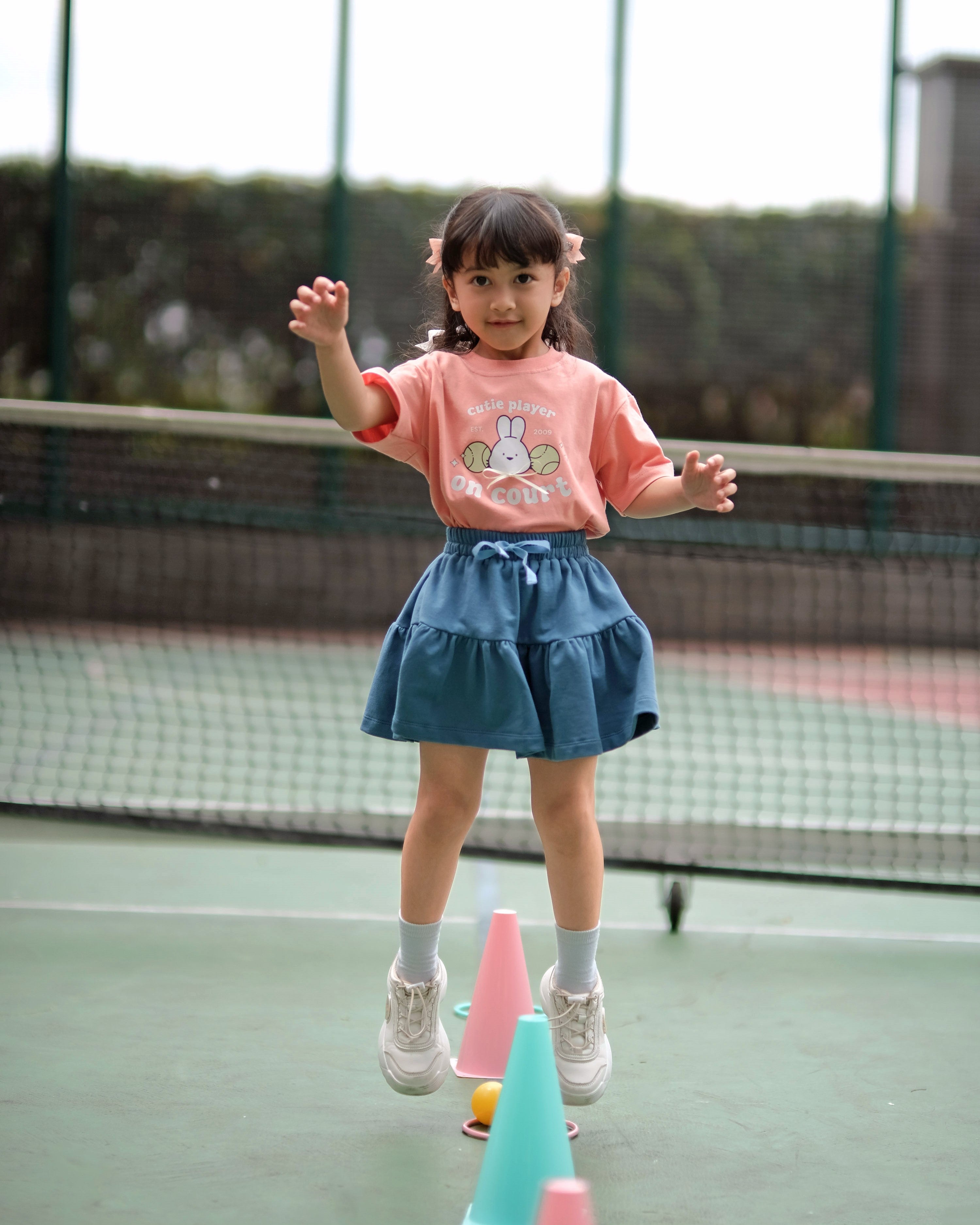 Spin Ruffles Skirt in Blue Ice