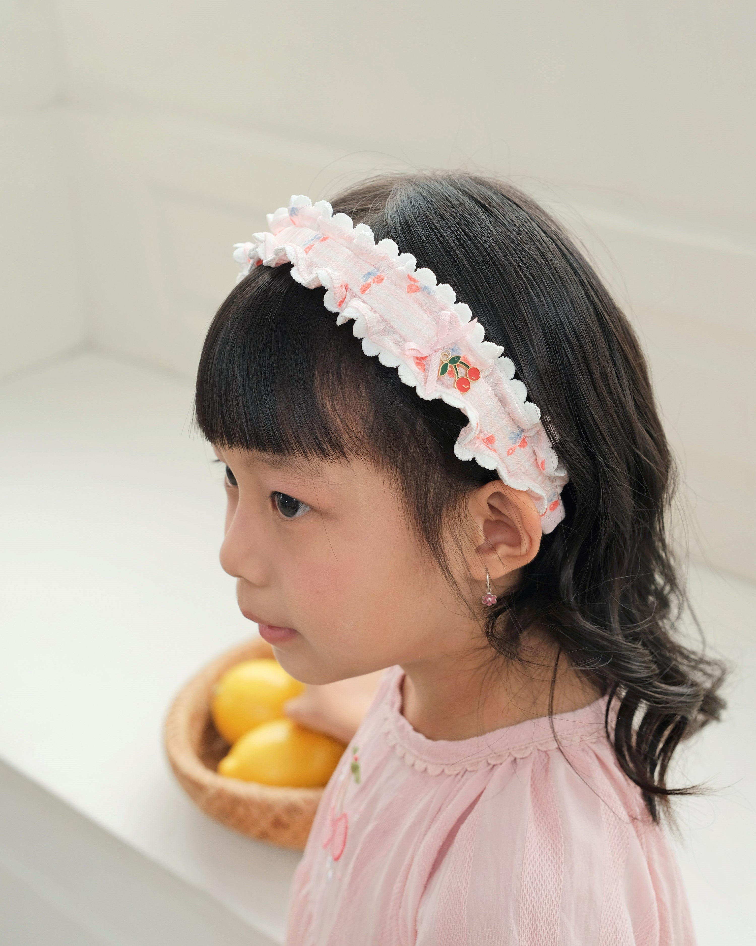 Ruffles Headband in Cherry