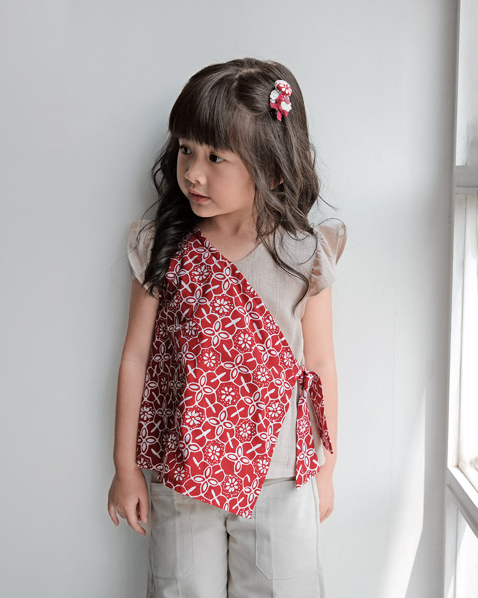 Gempita Kimono Batik Blouse in Red