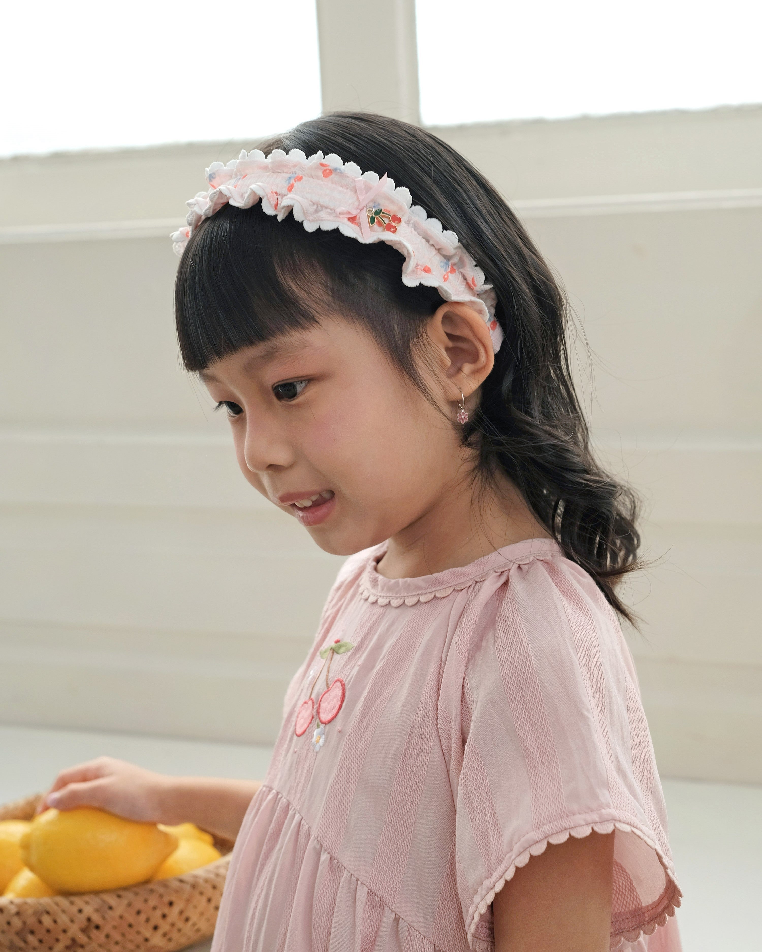 Ruffles Headband in Cherry