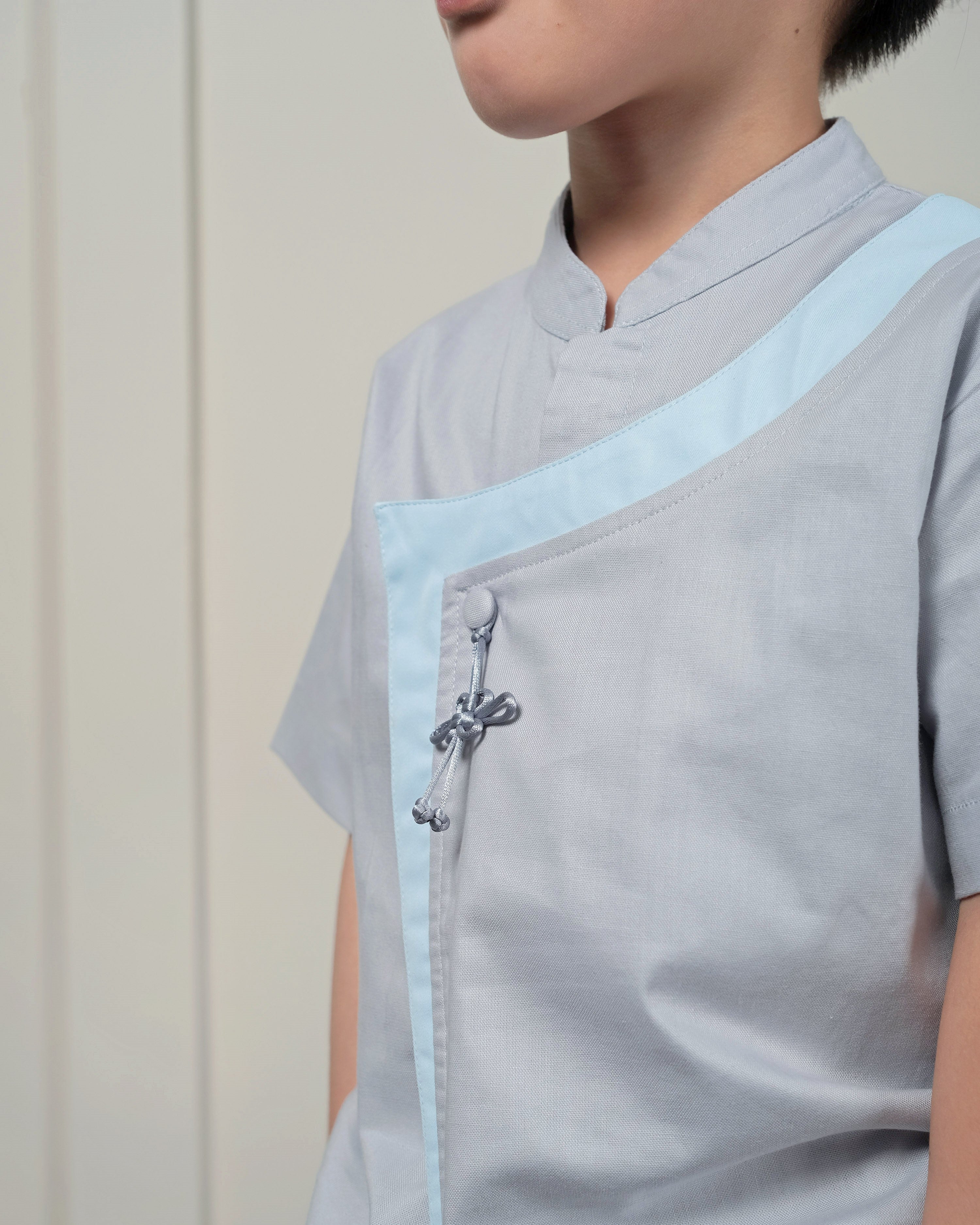 Han Qipao Shirt in Ash Grey
