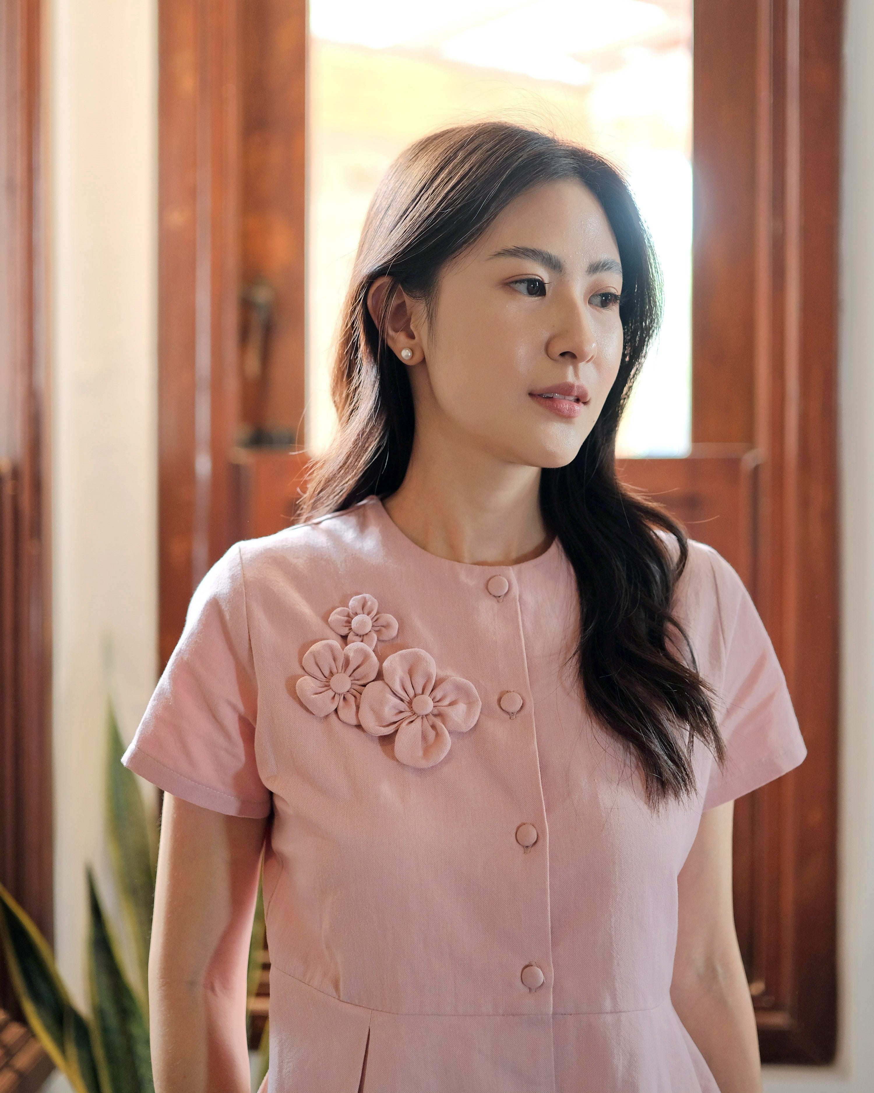 Lady Faith Peplum Top in Pink