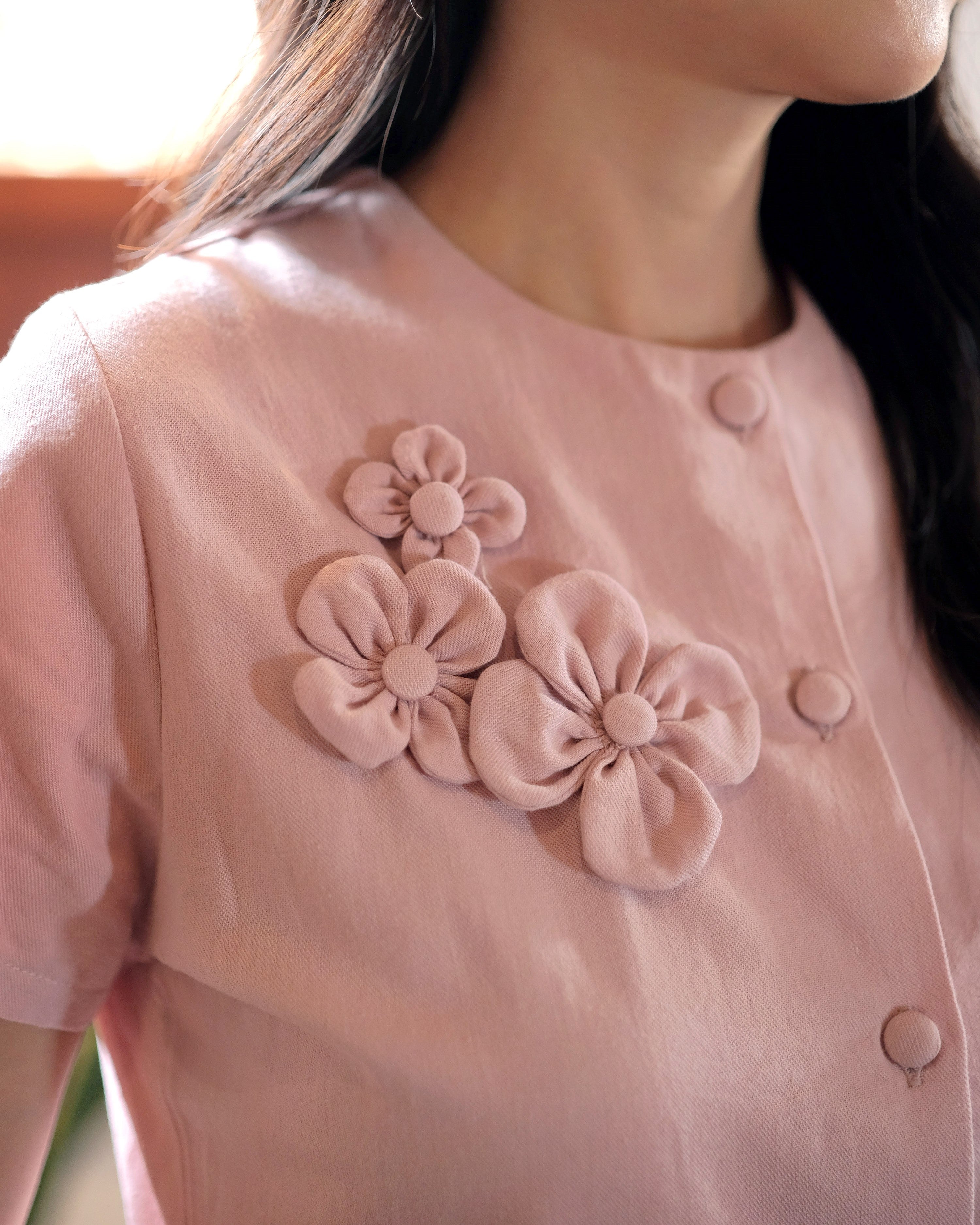 Lady Faith Peplum Top in Pink