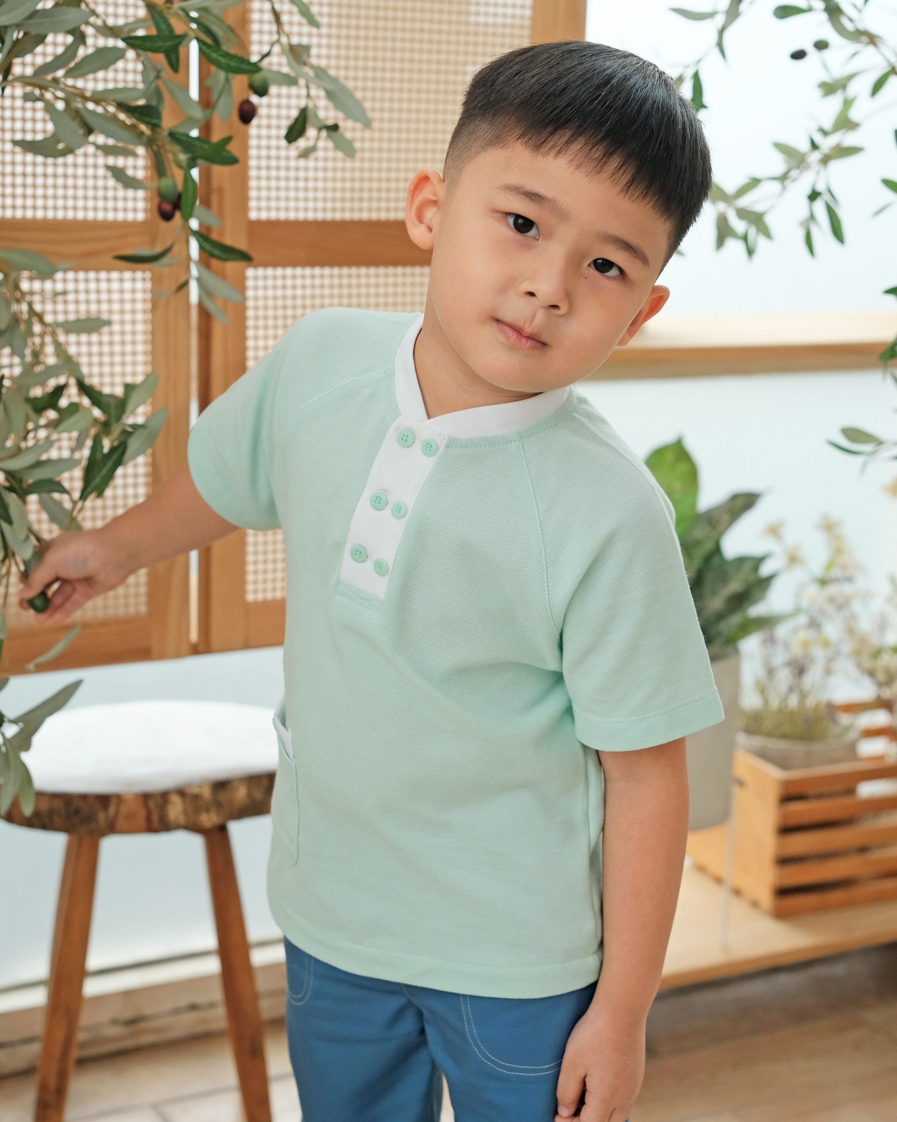Hunter Pocket Polo Shirt in Aqua Haze