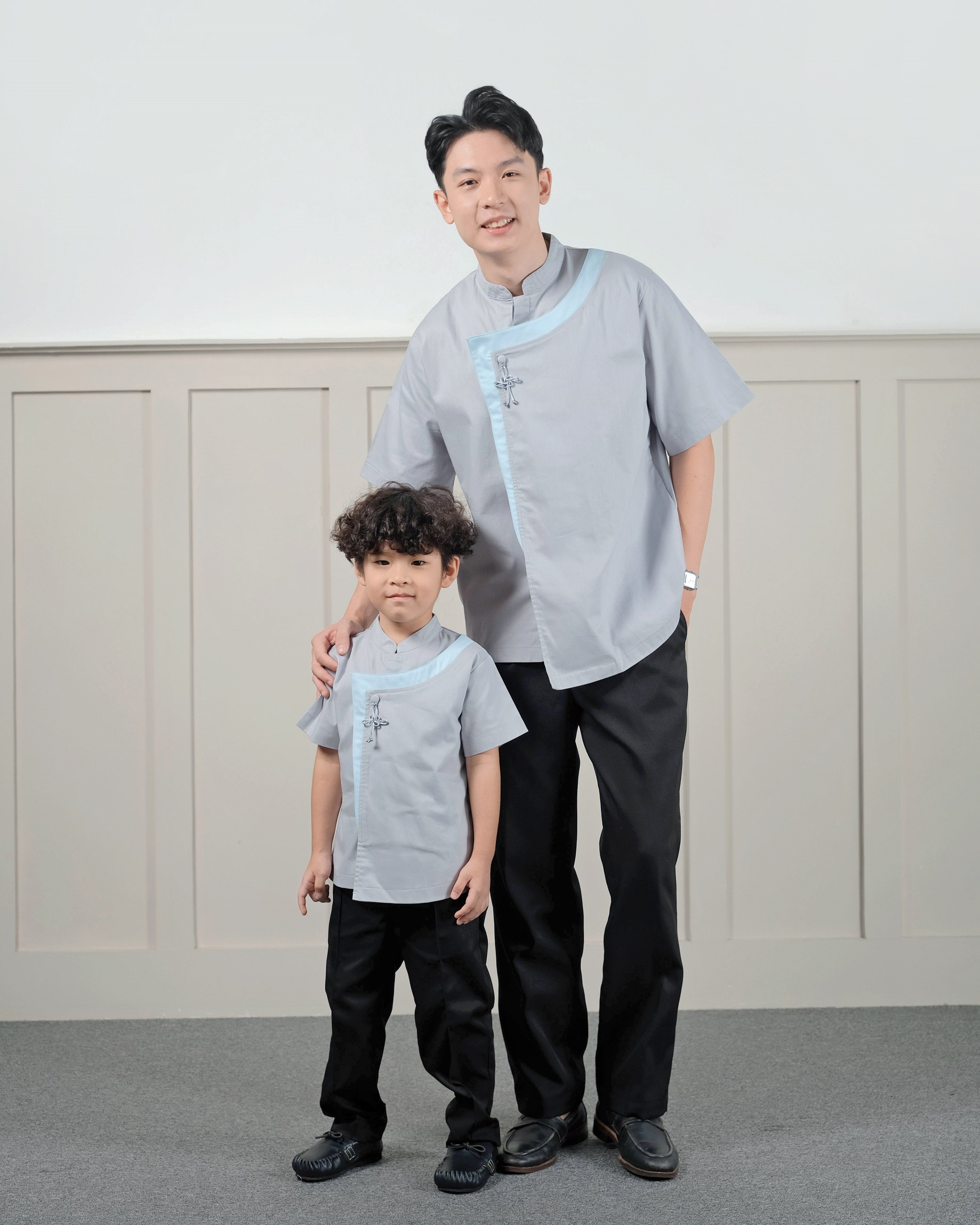 Mr. Han Qipao Shirt in Ash Grey