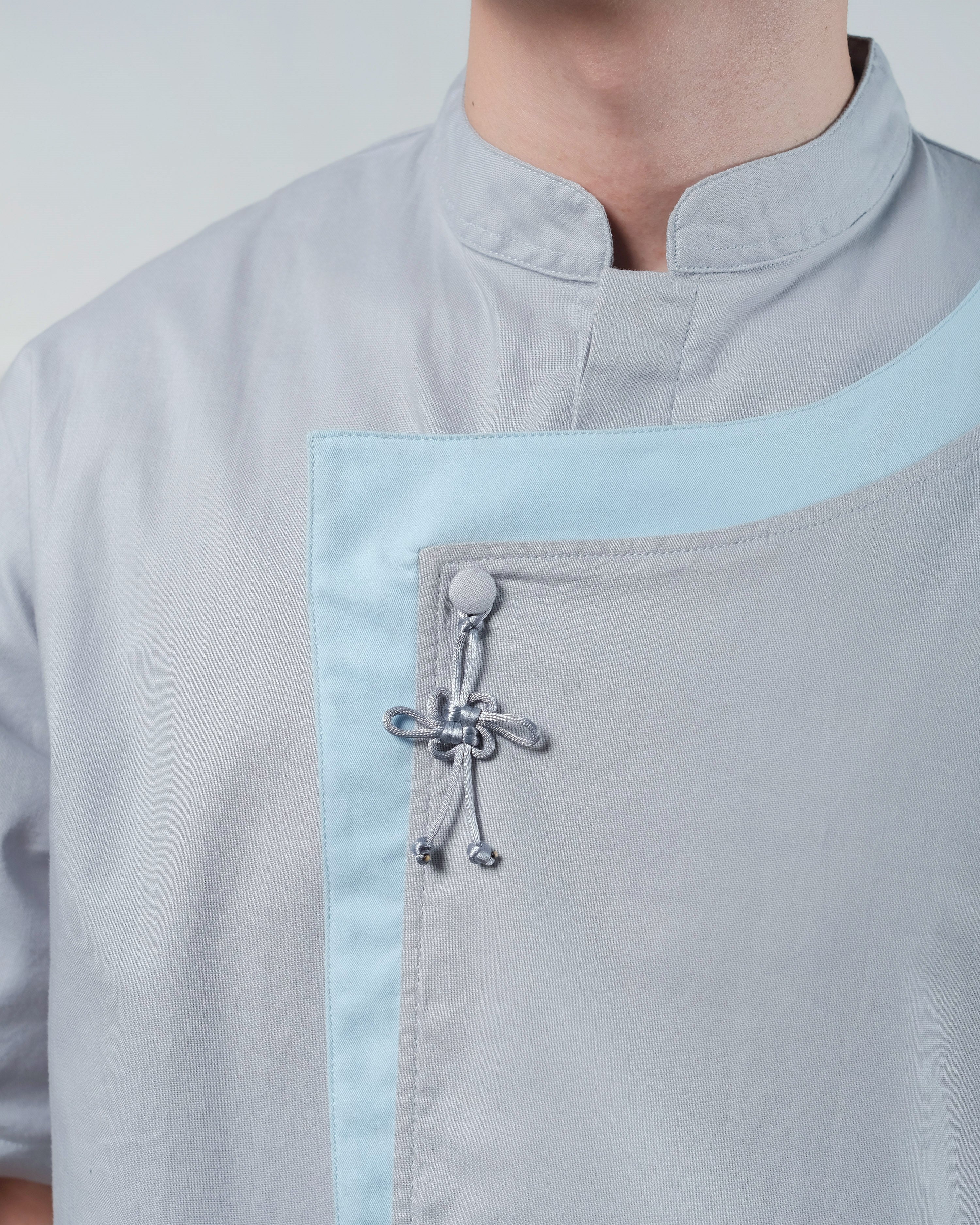 Mr. Han Qipao Shirt in Ash Grey