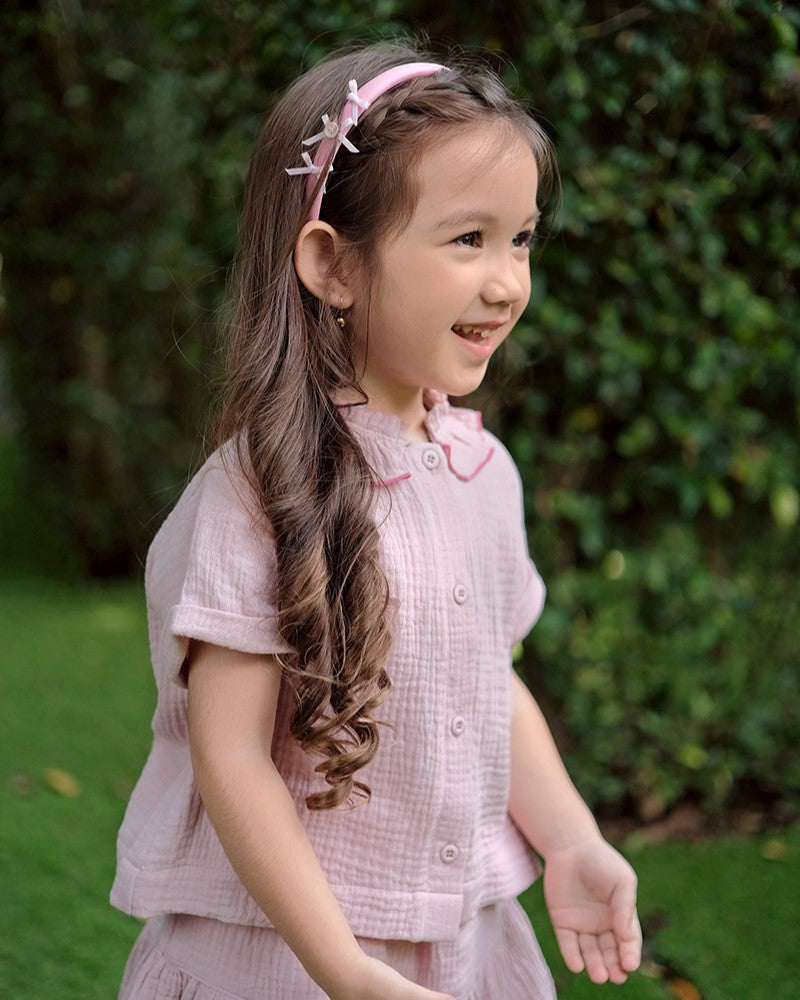 Vanilla Velvet Headband in Soft Pink