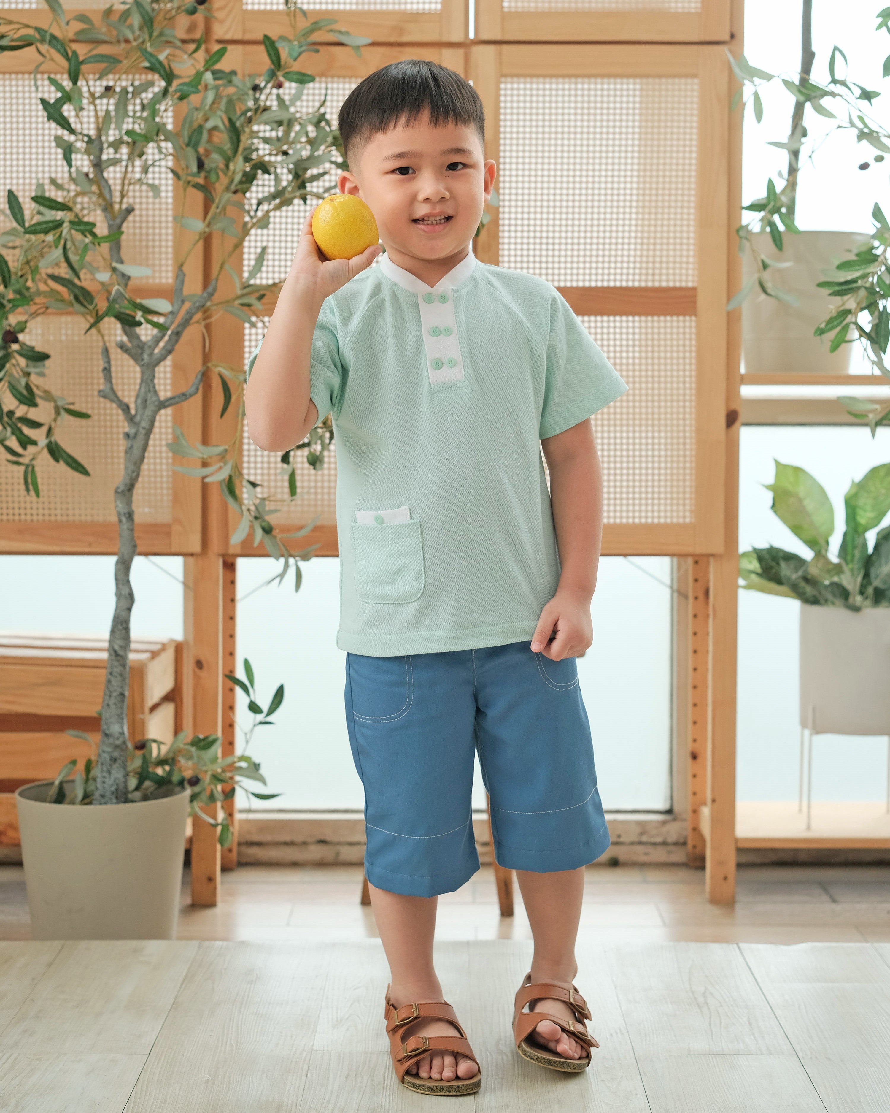 Hunter Pocket Polo Shirt in Aqua Haze