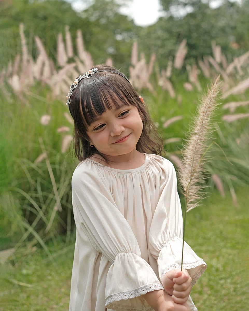 Aleeya Ruffles Blouse in Almond