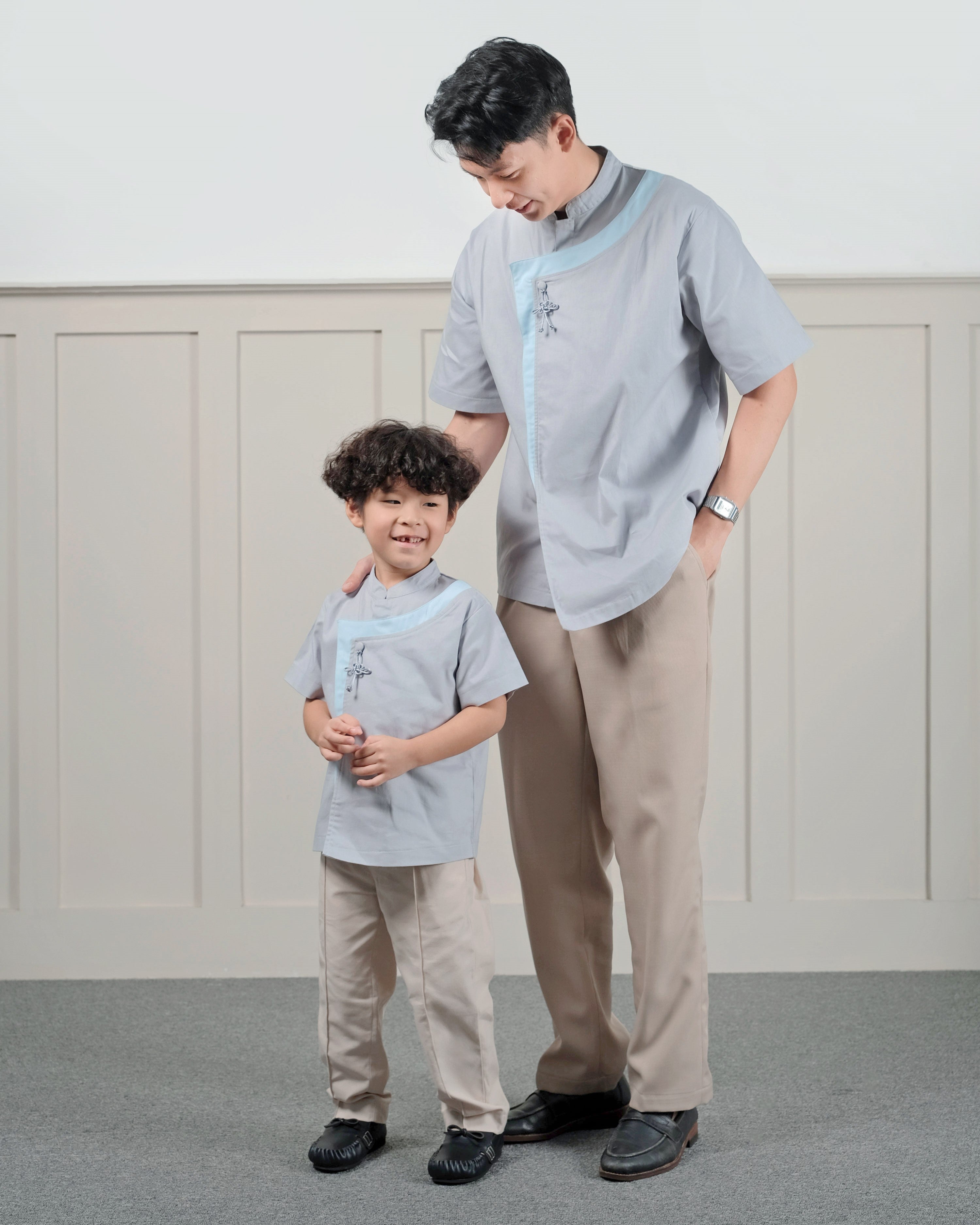 Mr. Han Qipao Shirt in Ash Grey