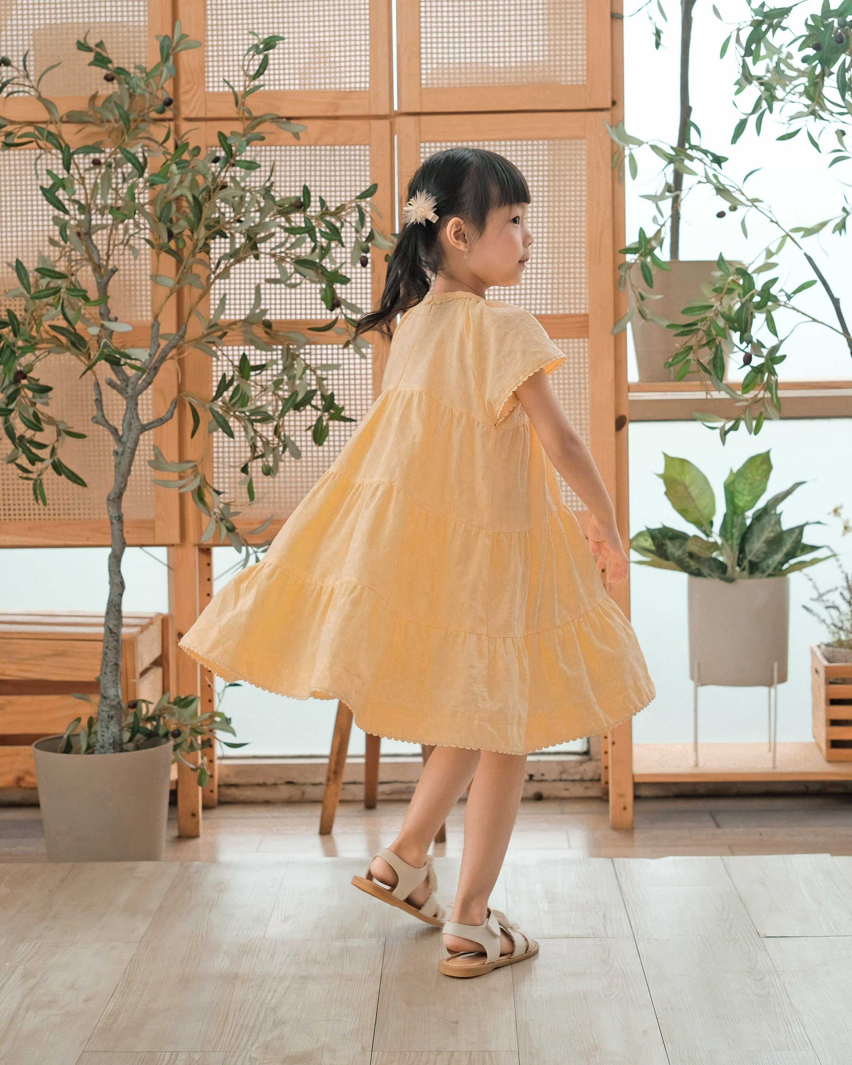 Claire Dress in Pastel Orange
