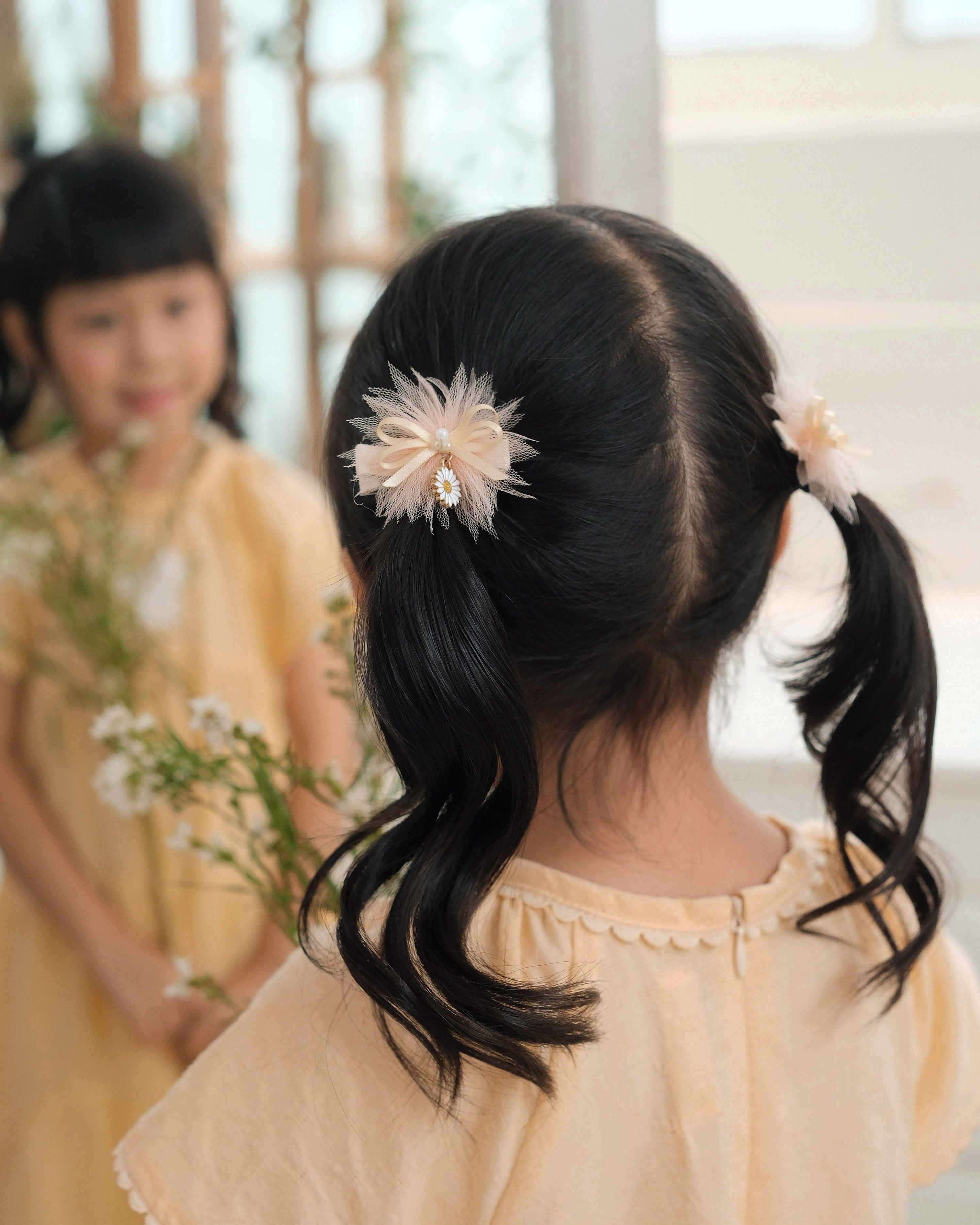 Harvest Tulle Hairpin in Peach