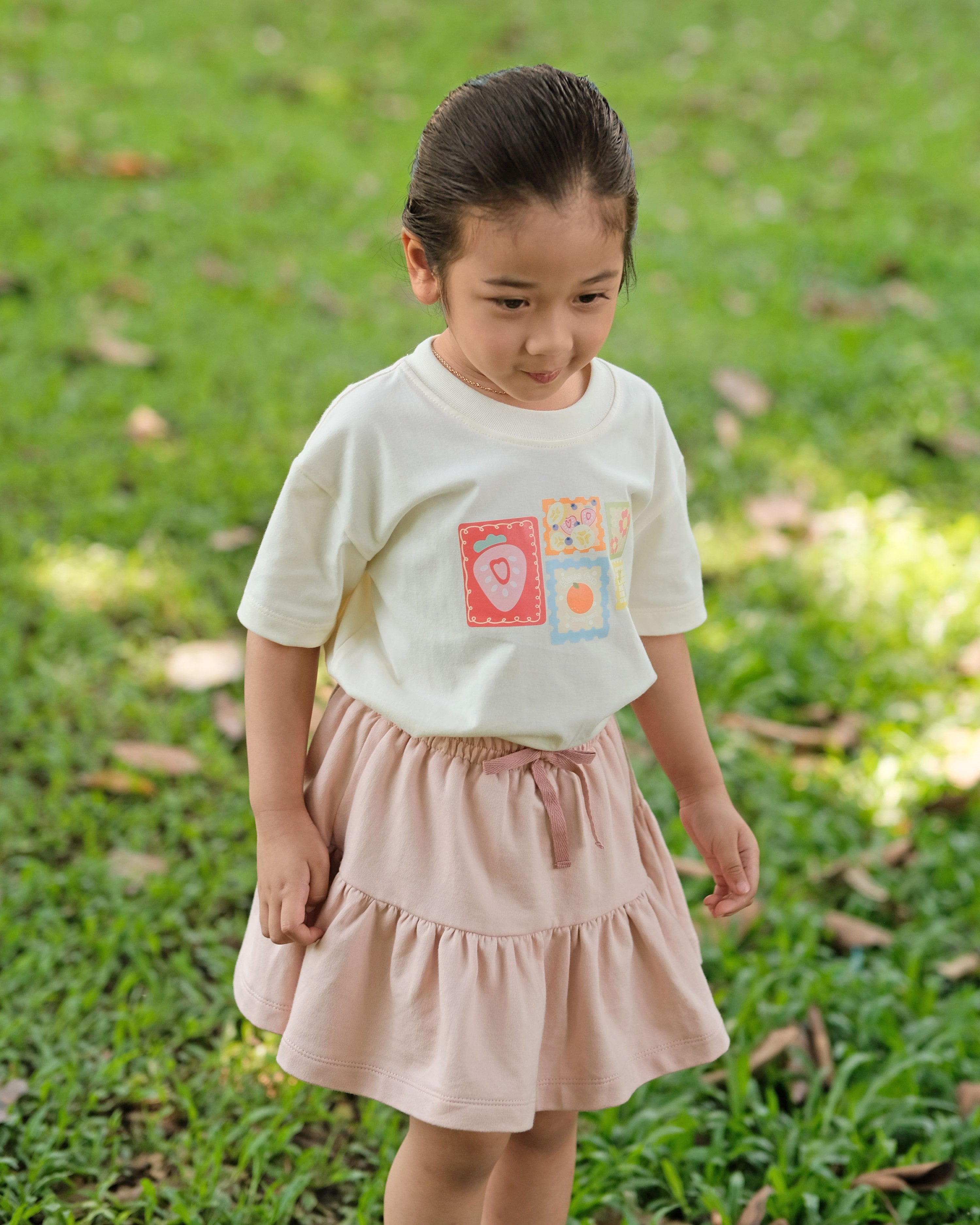 [ Kid's Favorite ] Les Fruits T-Shirt in Vanilla