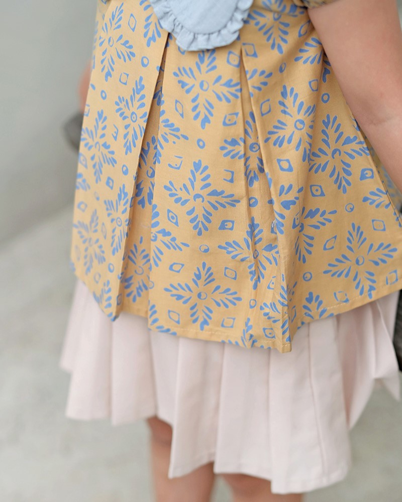 Lestari Batik Collar Blouse in Yellow