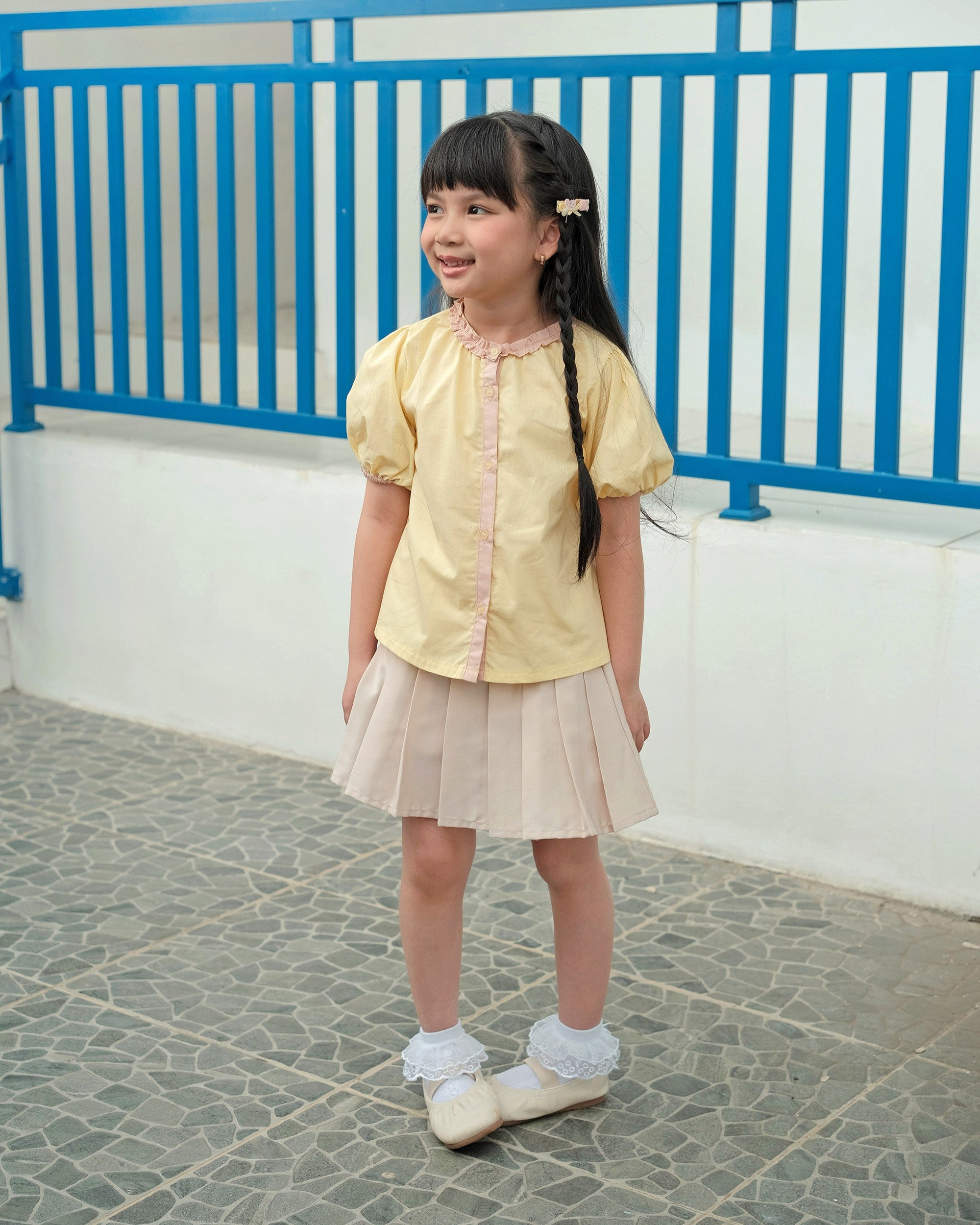 Lea Puffy Blouse in Yellow