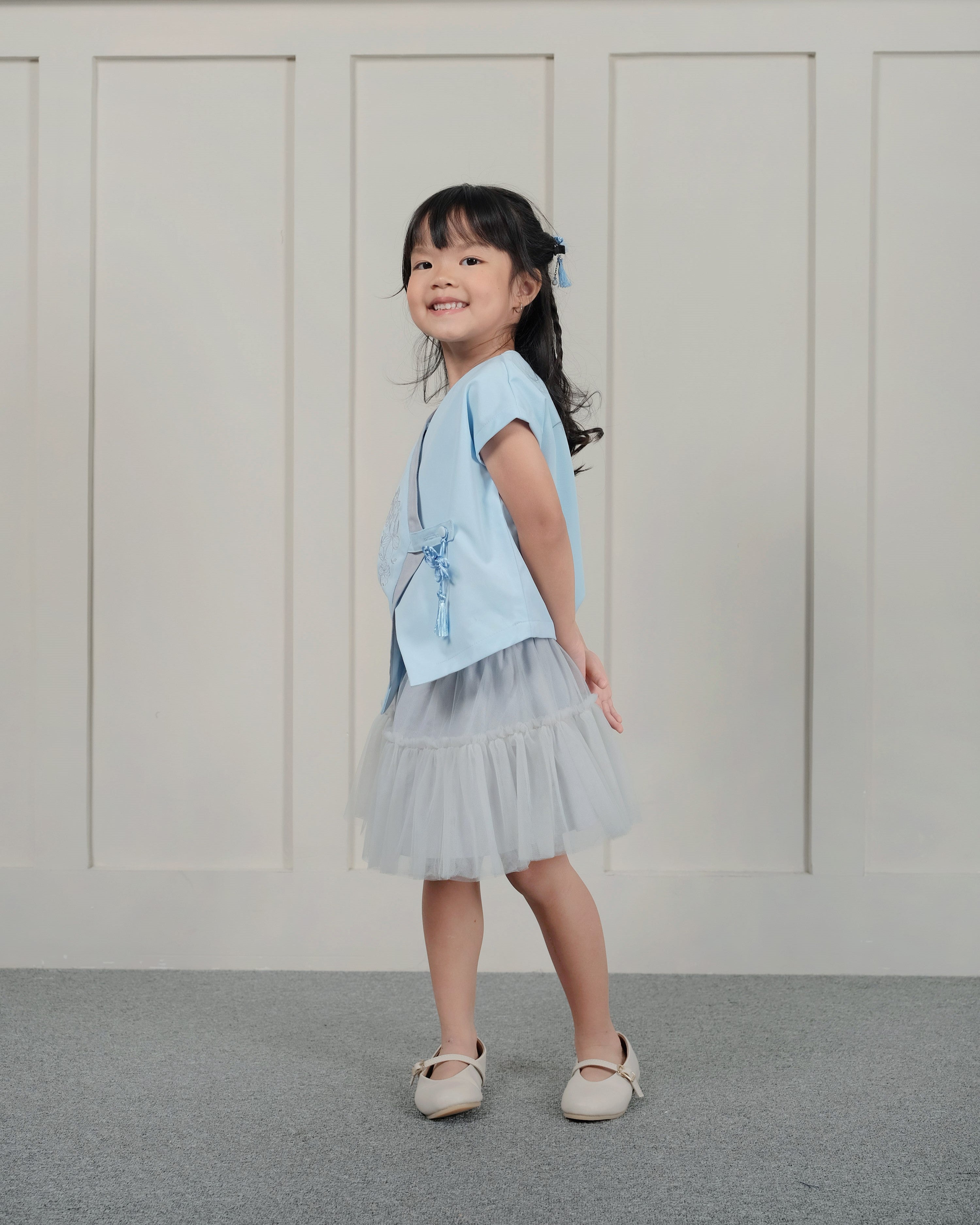 Tang Oriental Blazer in Sky Blue