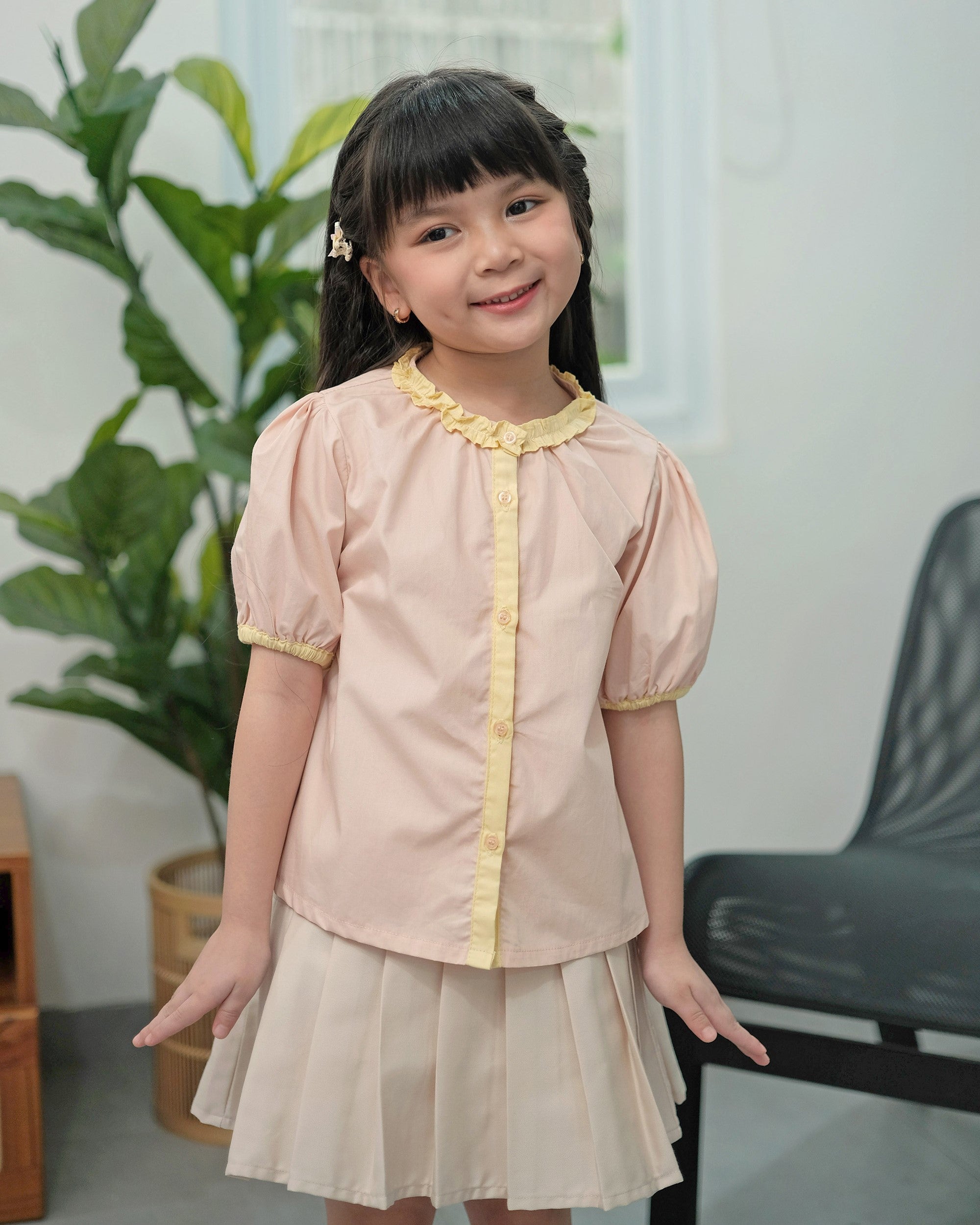 Lea Puffy Blouse in Pink