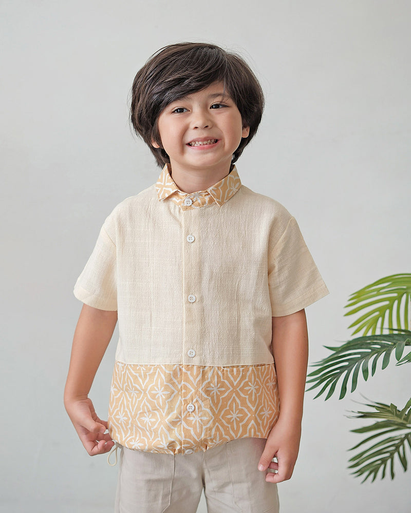 Raka Pocket Batik Shirt in Yellow