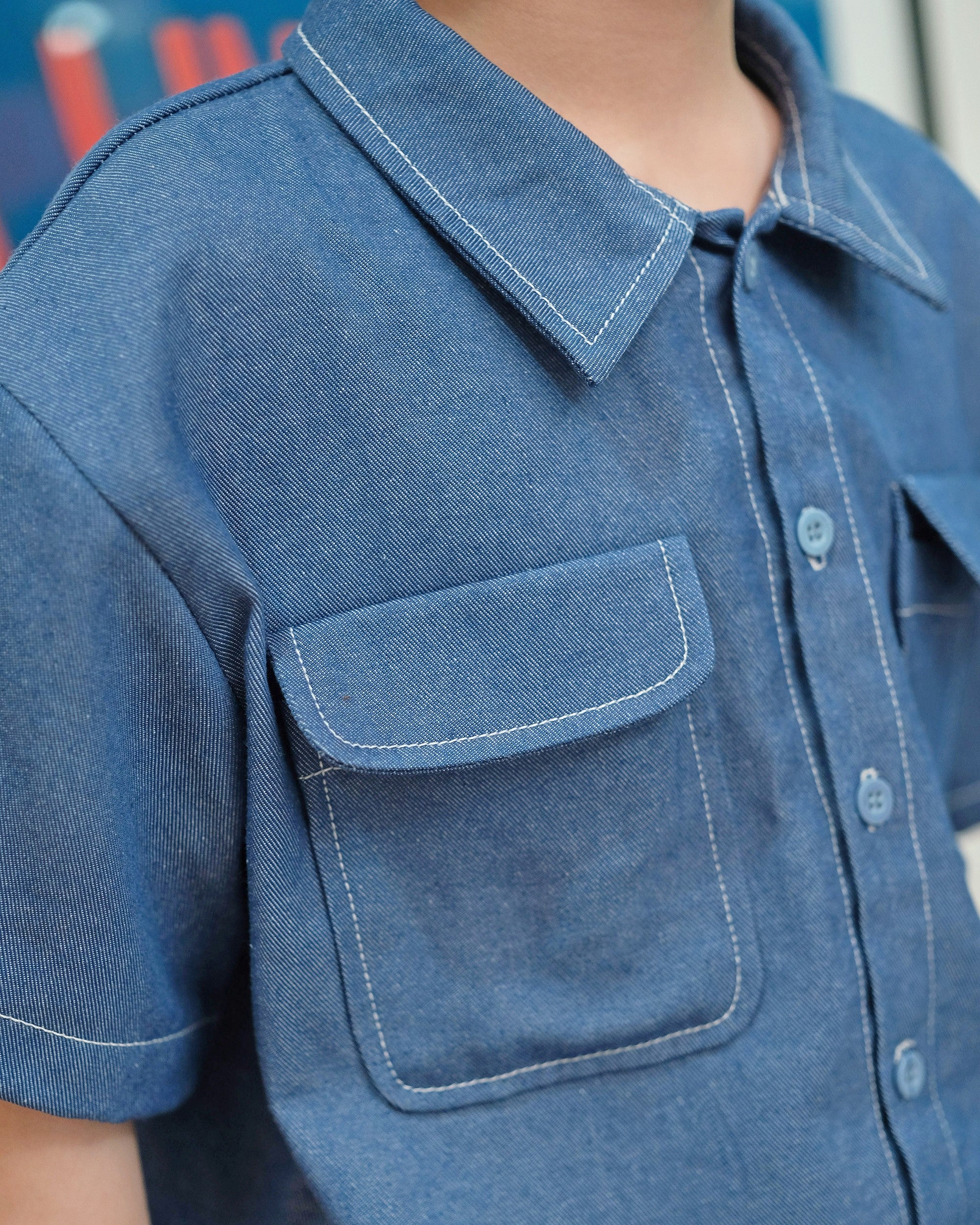 Future Legend Shirt in Blue Denim
