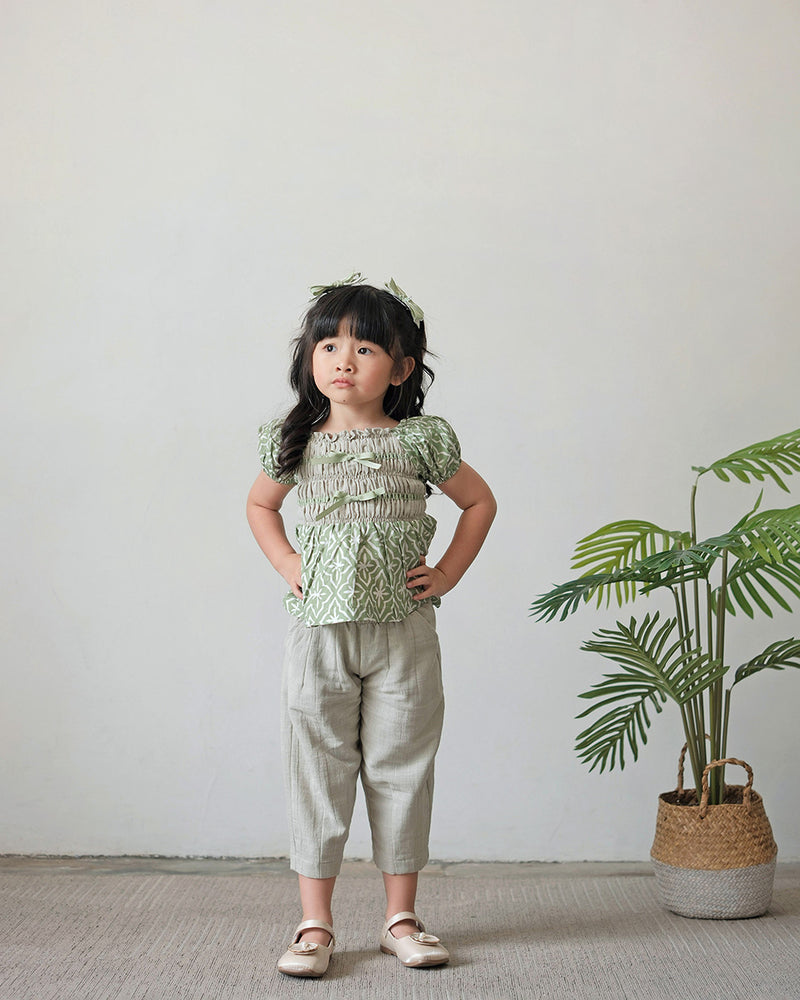 Sekar Batik Smock Set in Green