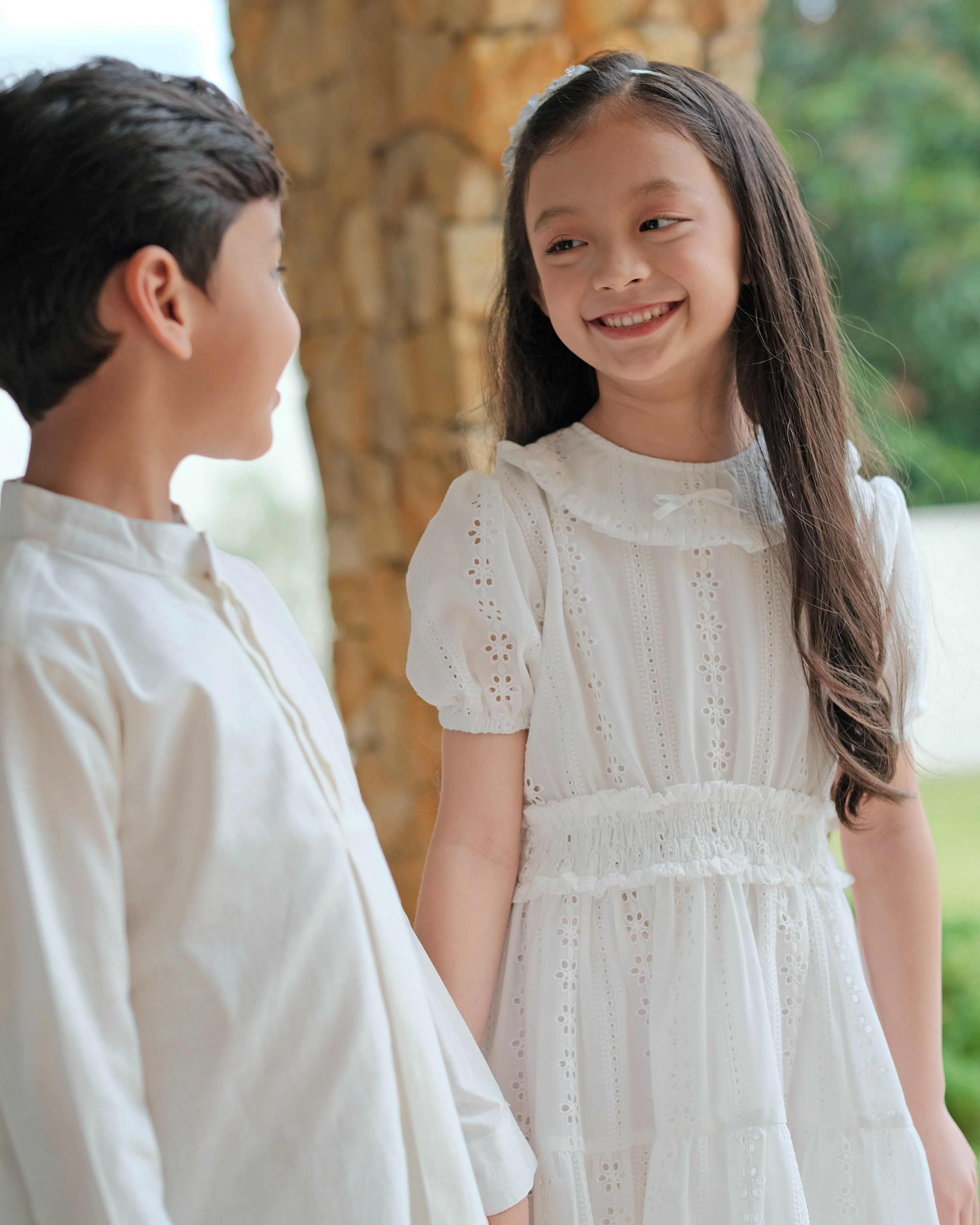 Alethea Smock Dress in White