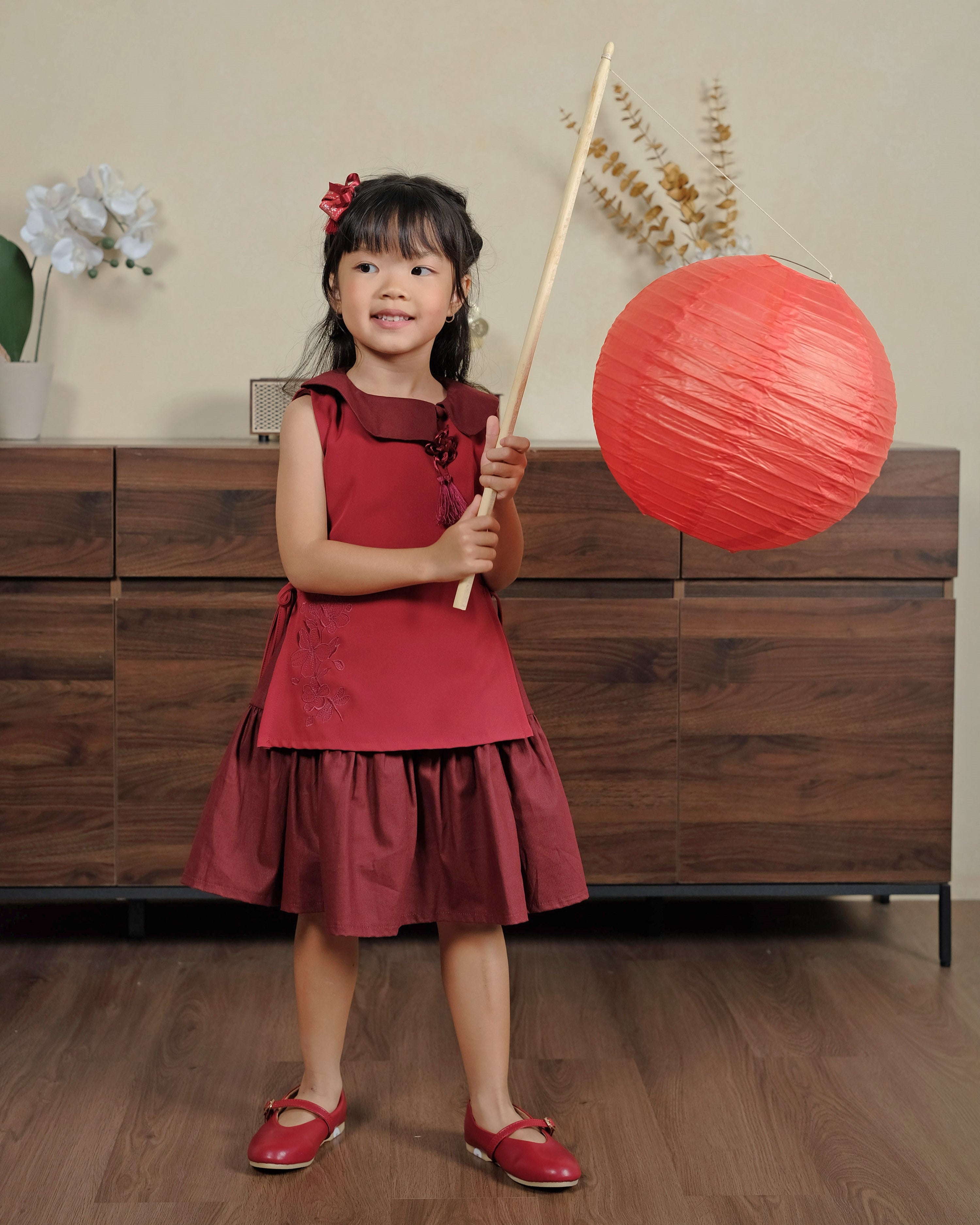 Wei Oriental Dress in Maroon