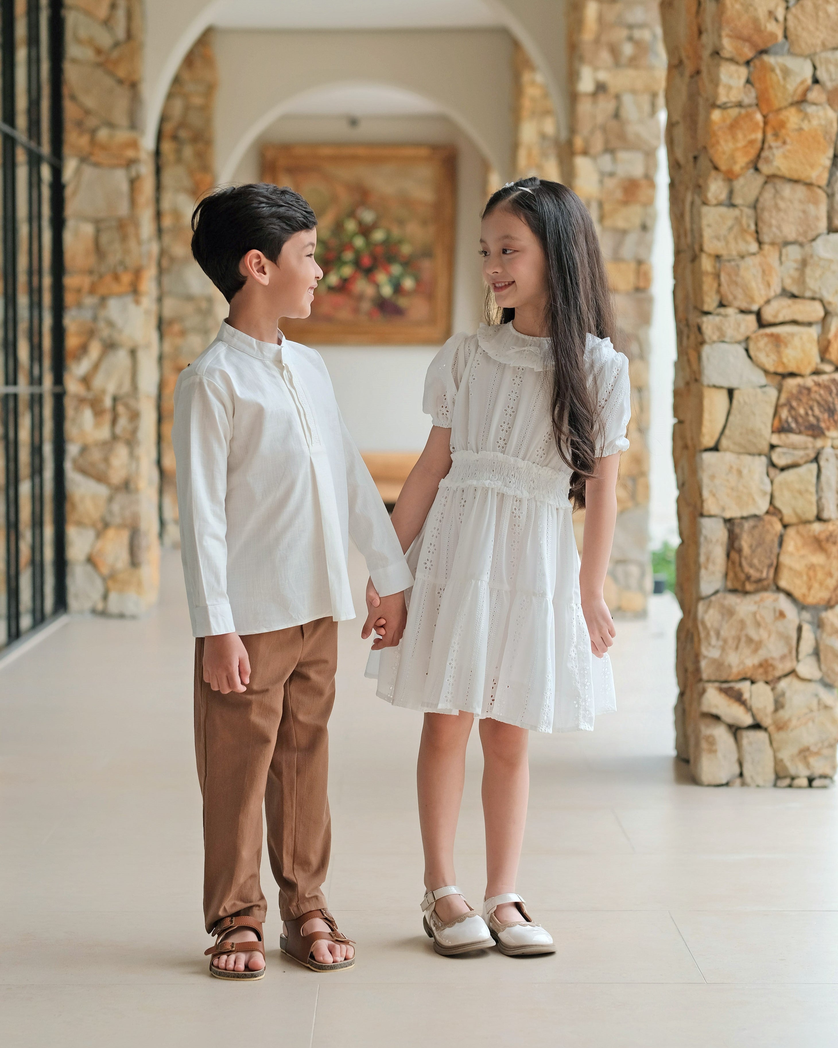 Alethea Smock Dress in White