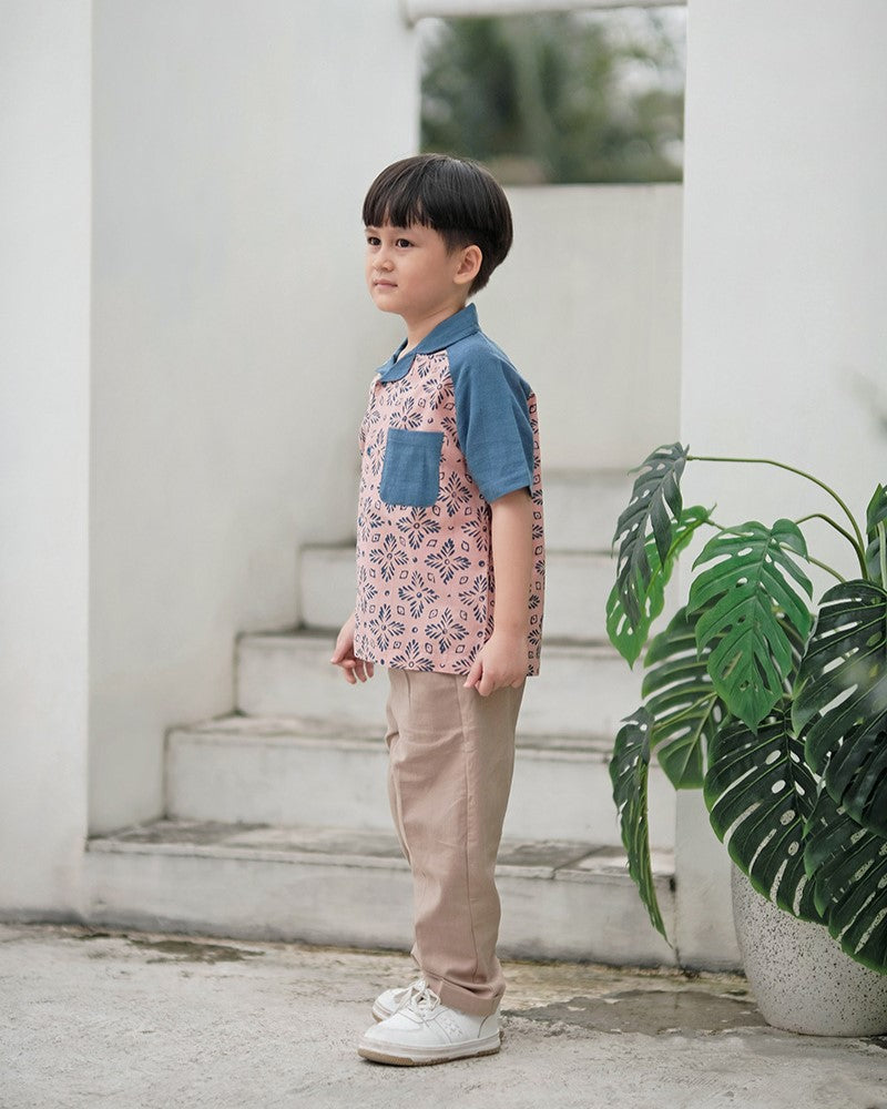 Alun Batik Shirt in Blush Denim
