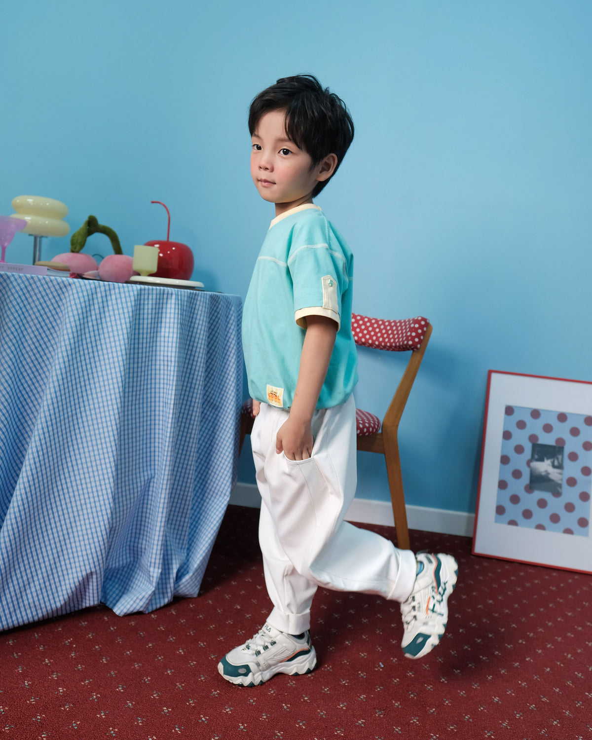 Ziko Contrast T-Shirt in Aqua