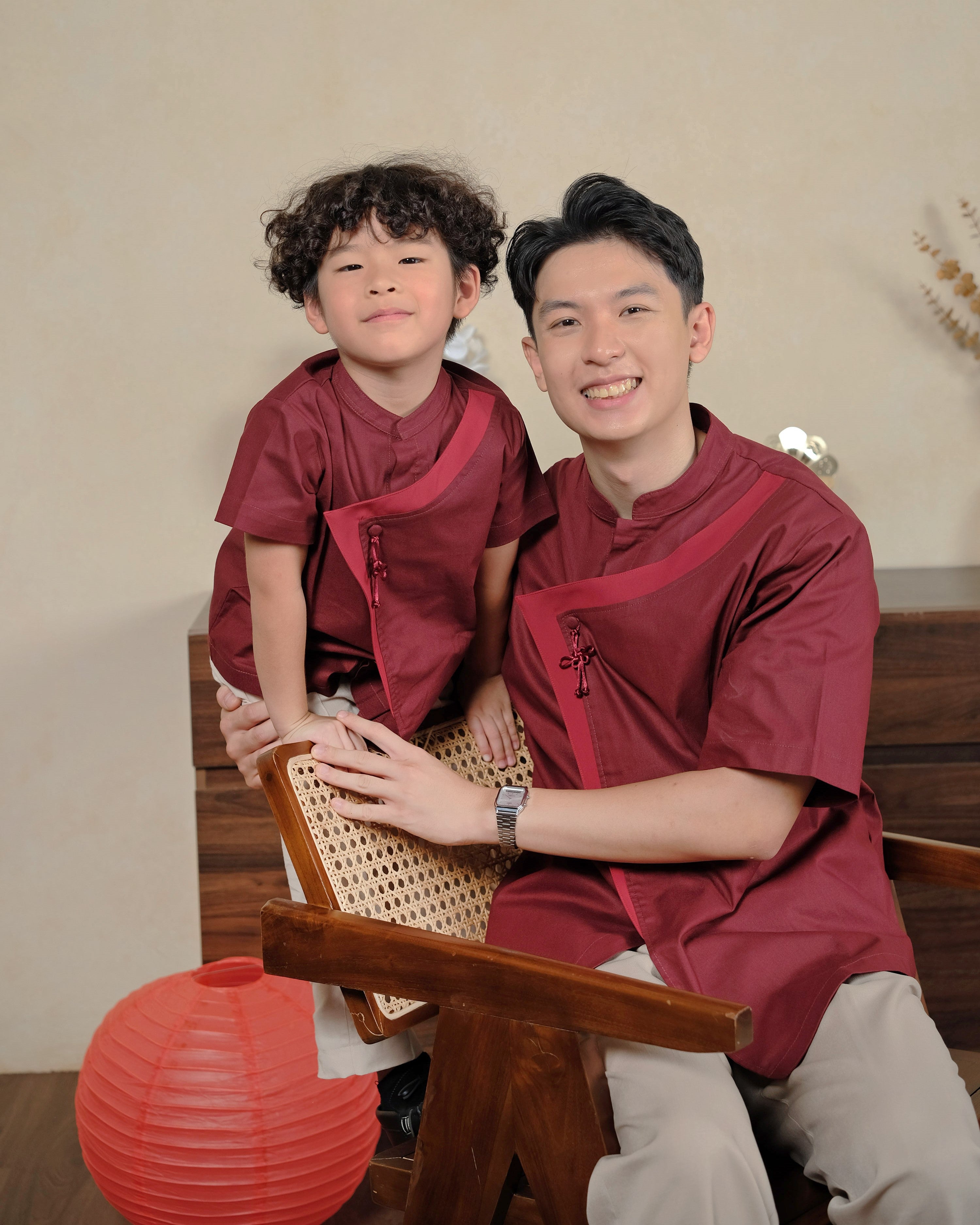Mr. Han Qipao Shirt in Maroon
