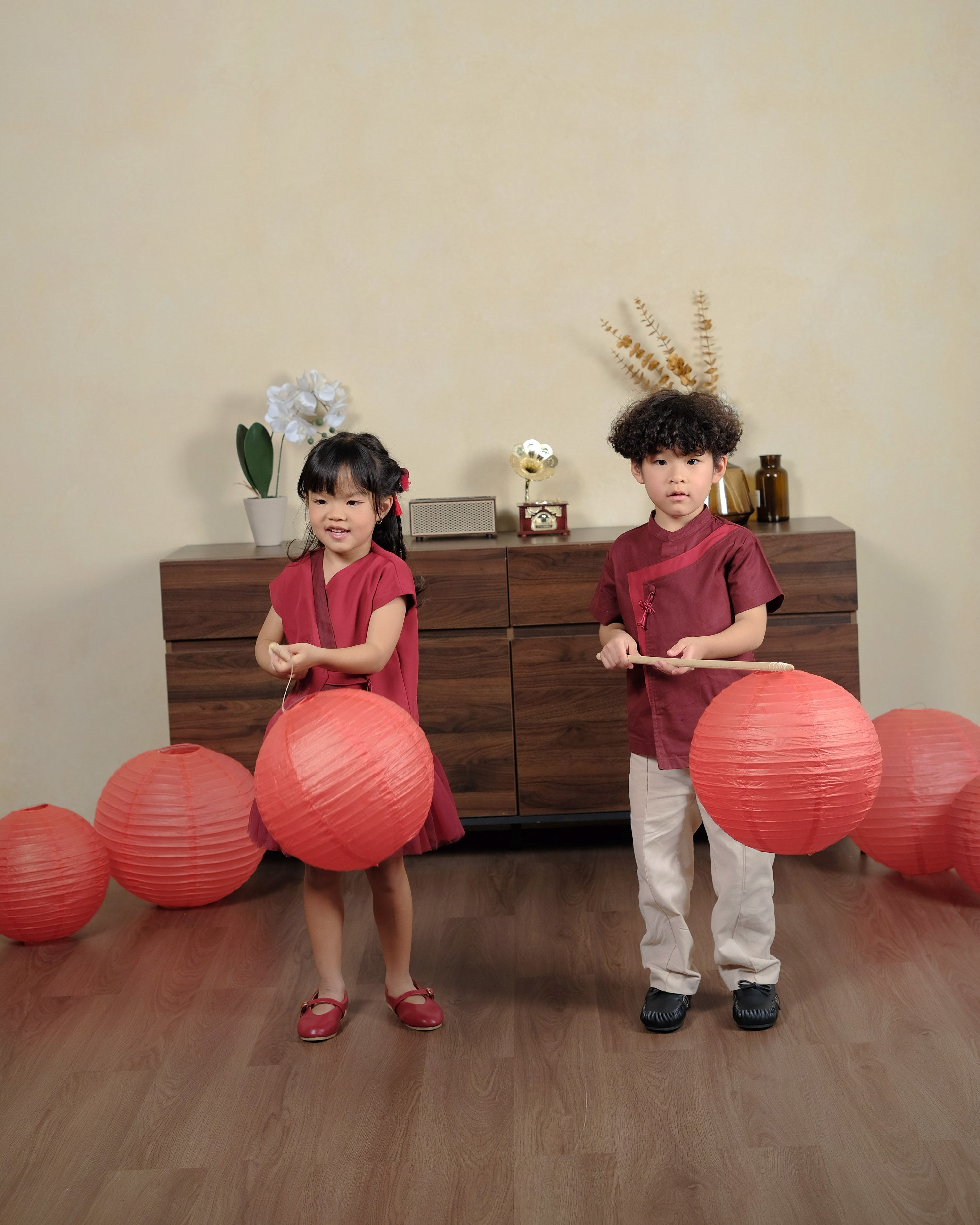 Wei Oriental Dress in Maroon