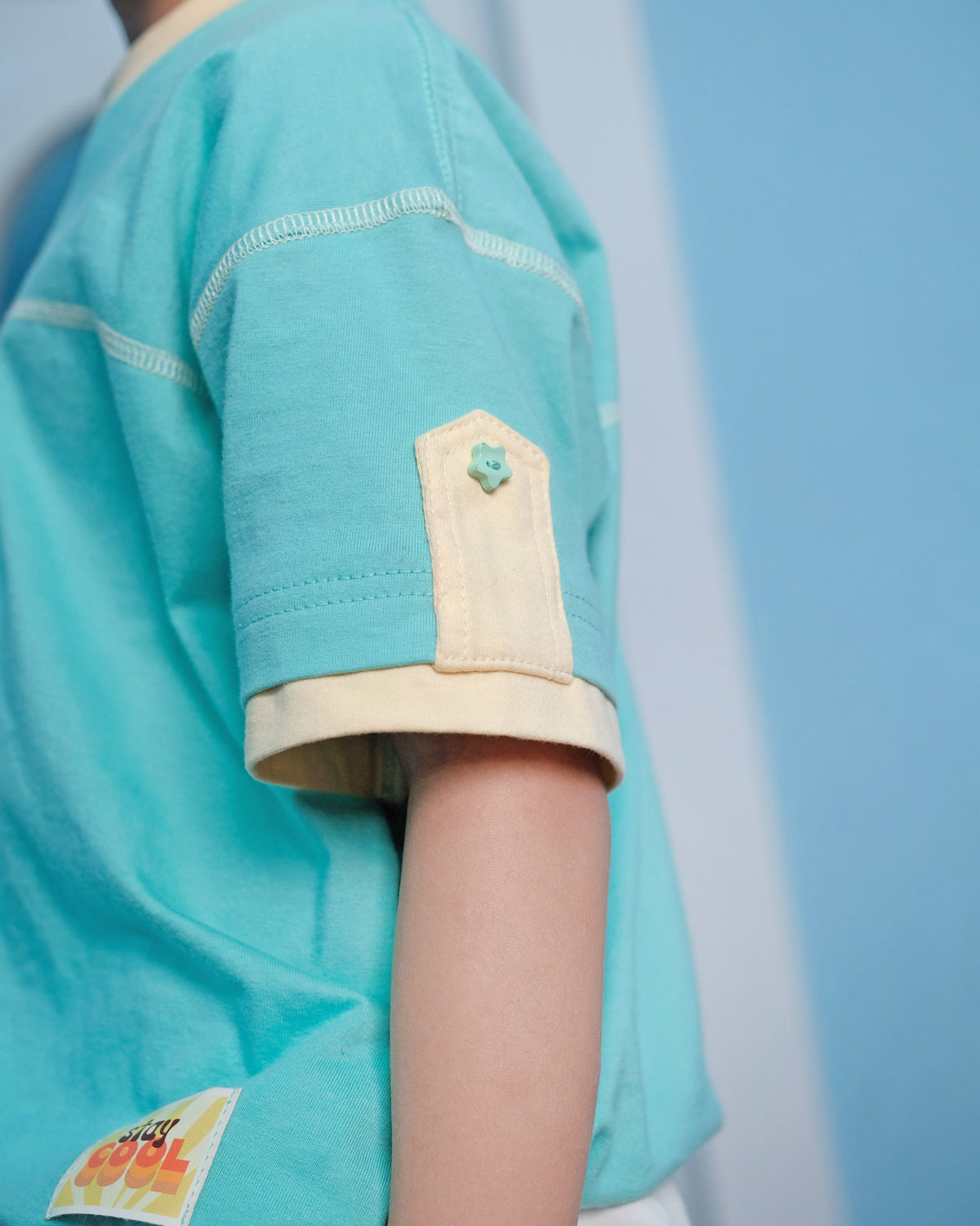 Ziko Contrast T-Shirt in Aqua