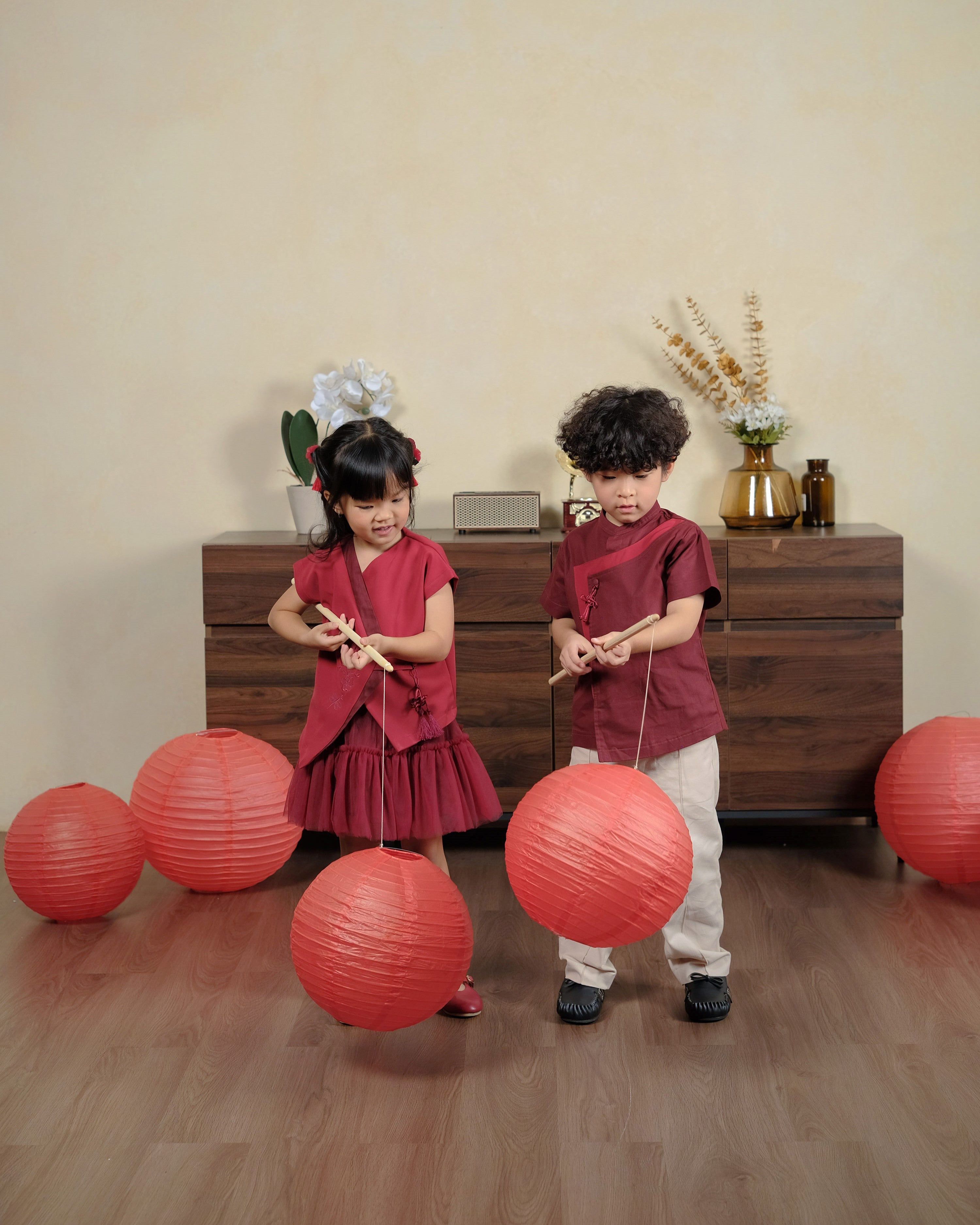 Wei Oriental Dress in Maroon